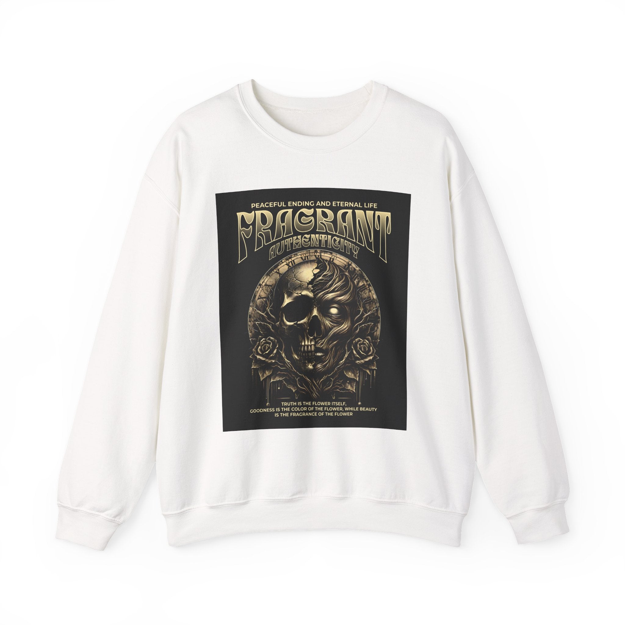 Skull & Roses Crewneck Sweatshirt — “Decrepit” Gothic Graphic
