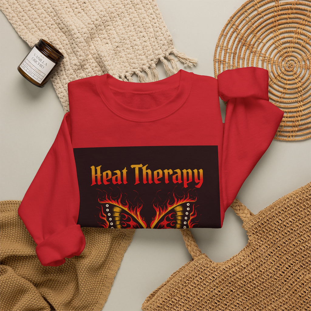 Heat Therapy Crewneck Sweatshirt — Butterfly Flame Graphic