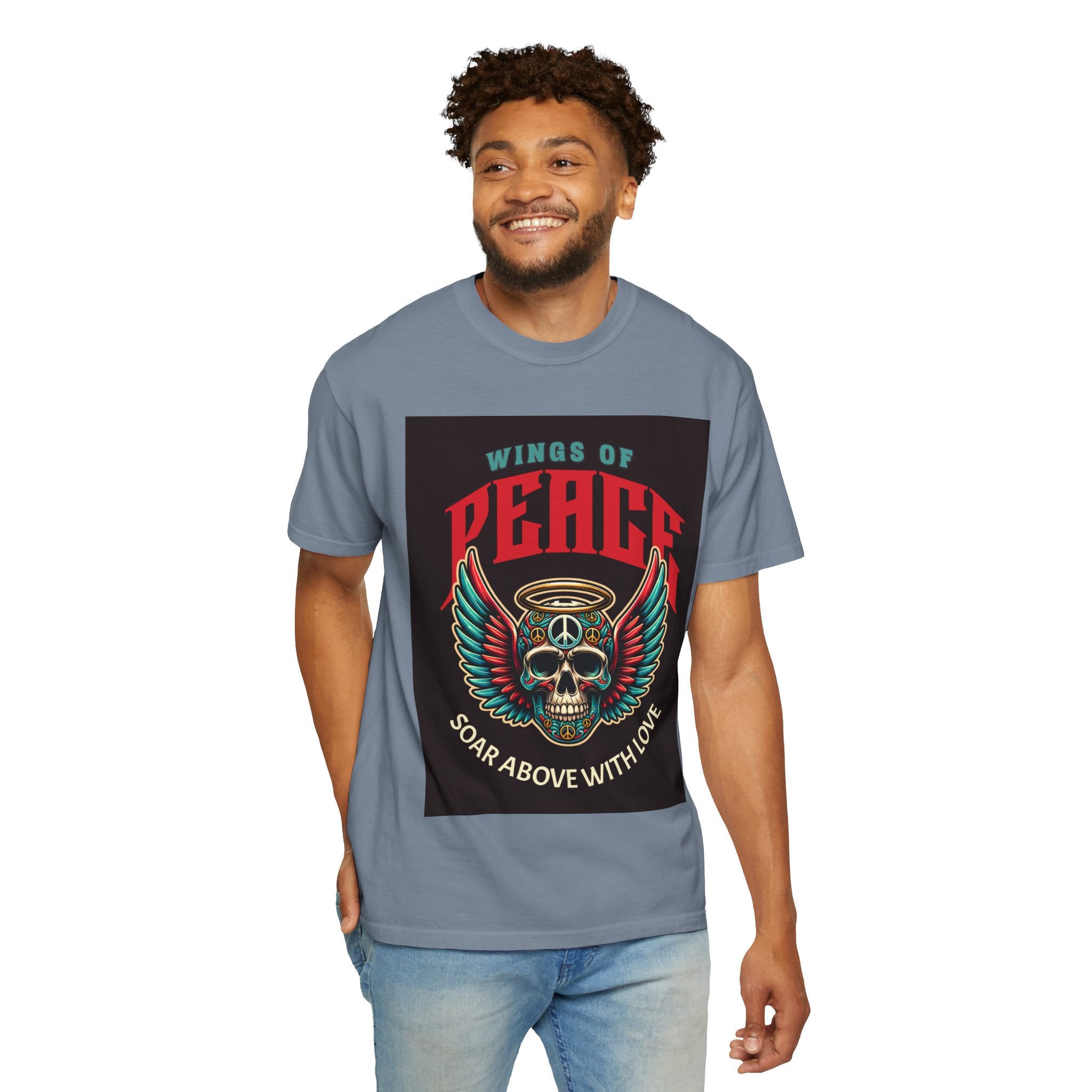 Wings of Peace Skull T-Shirt — "Soar Above With Love" Vintage Graphic Tee