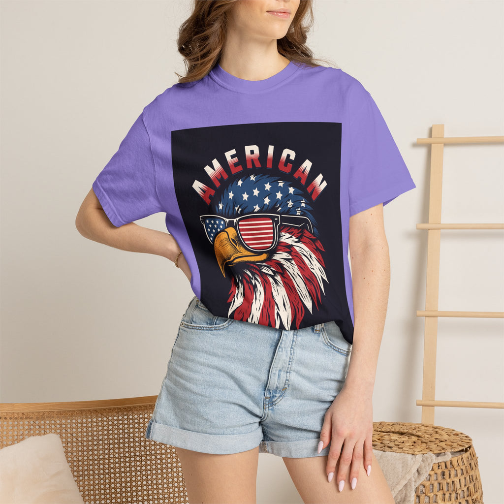 American Eagle Sunglasses T-Shirt — Patriotic USA Flag Graphic