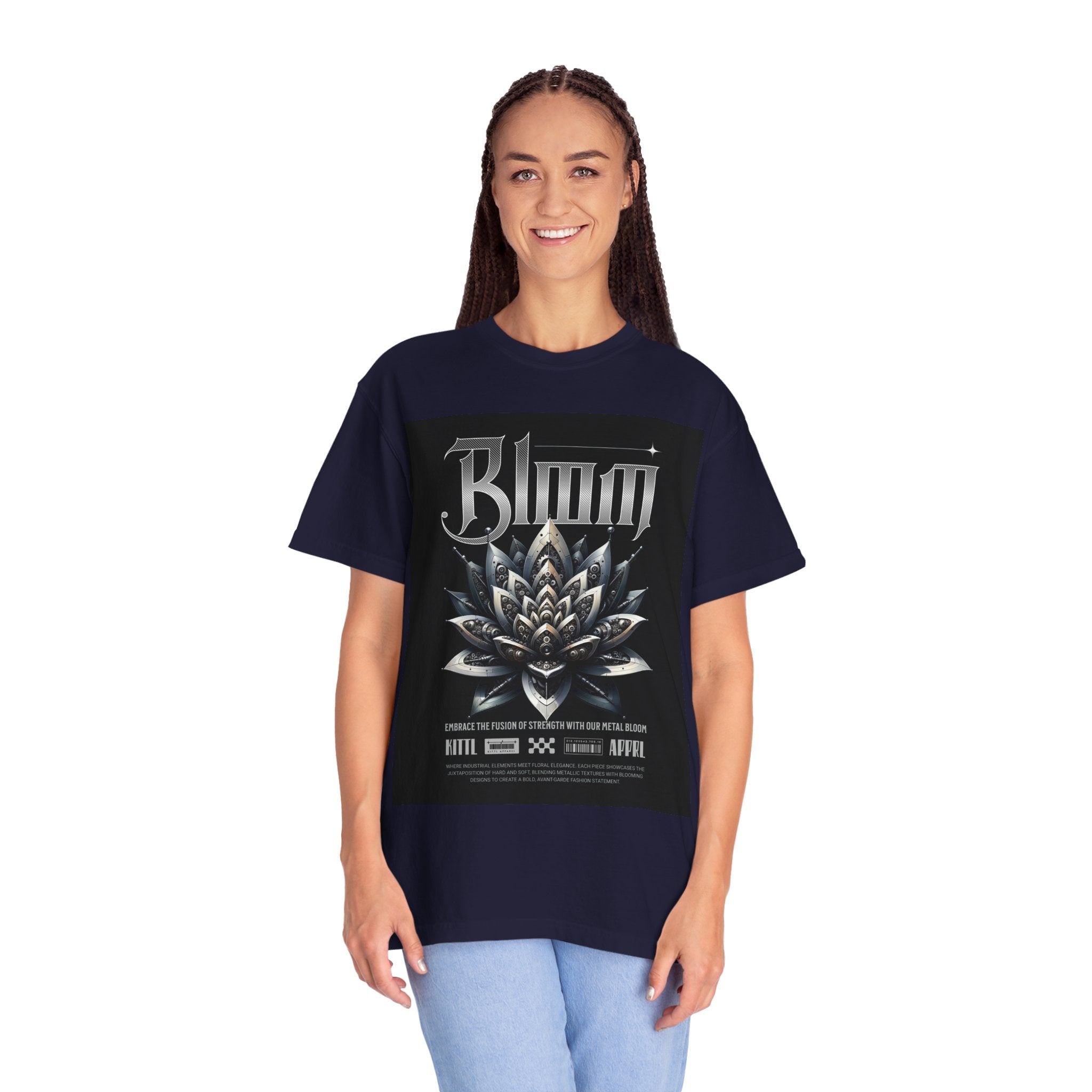 Metal Lotus Graphic T-Shirt — "Bloom" Gothic Band Poster Tee