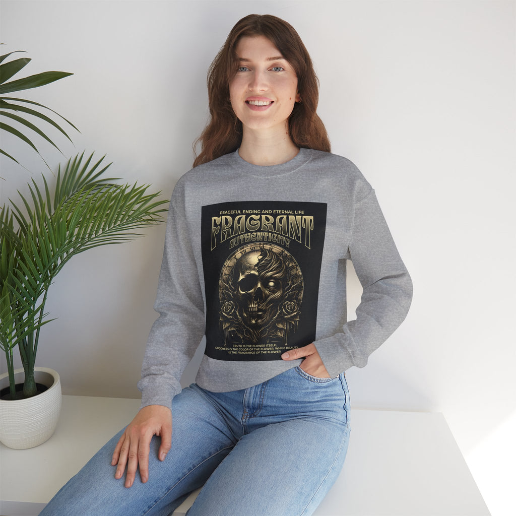 Skull & Roses Crewneck Sweatshirt — “Decrepit” Gothic Graphic