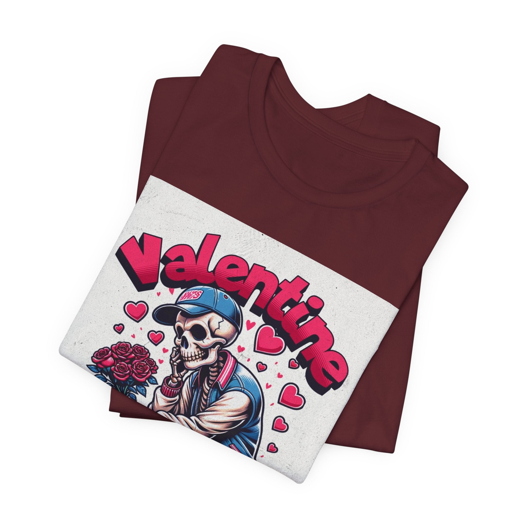Valentine Skull T-Shirt – "Love & Blessed" Gothic Valentine Tee