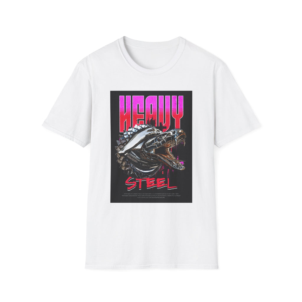 Heavy Steel T-Shirt — Retro Motorcycle Skull Graphic Tee