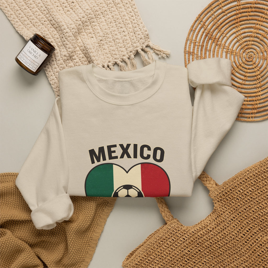 Mexico Futbolero Heart Sweatshirt | Mexico Flag Soccer Pride
