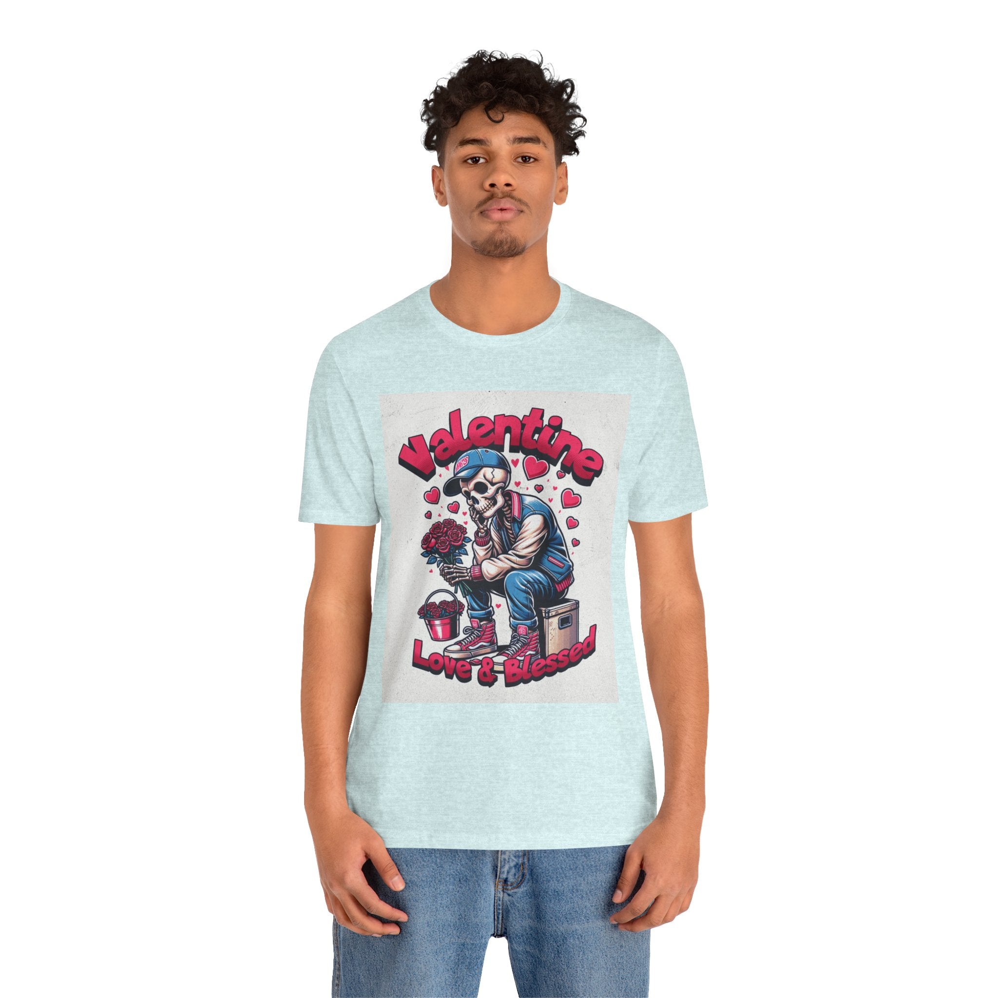 Valentine Skull T-Shirt – "Love & Blessed" Gothic Valentine Tee
