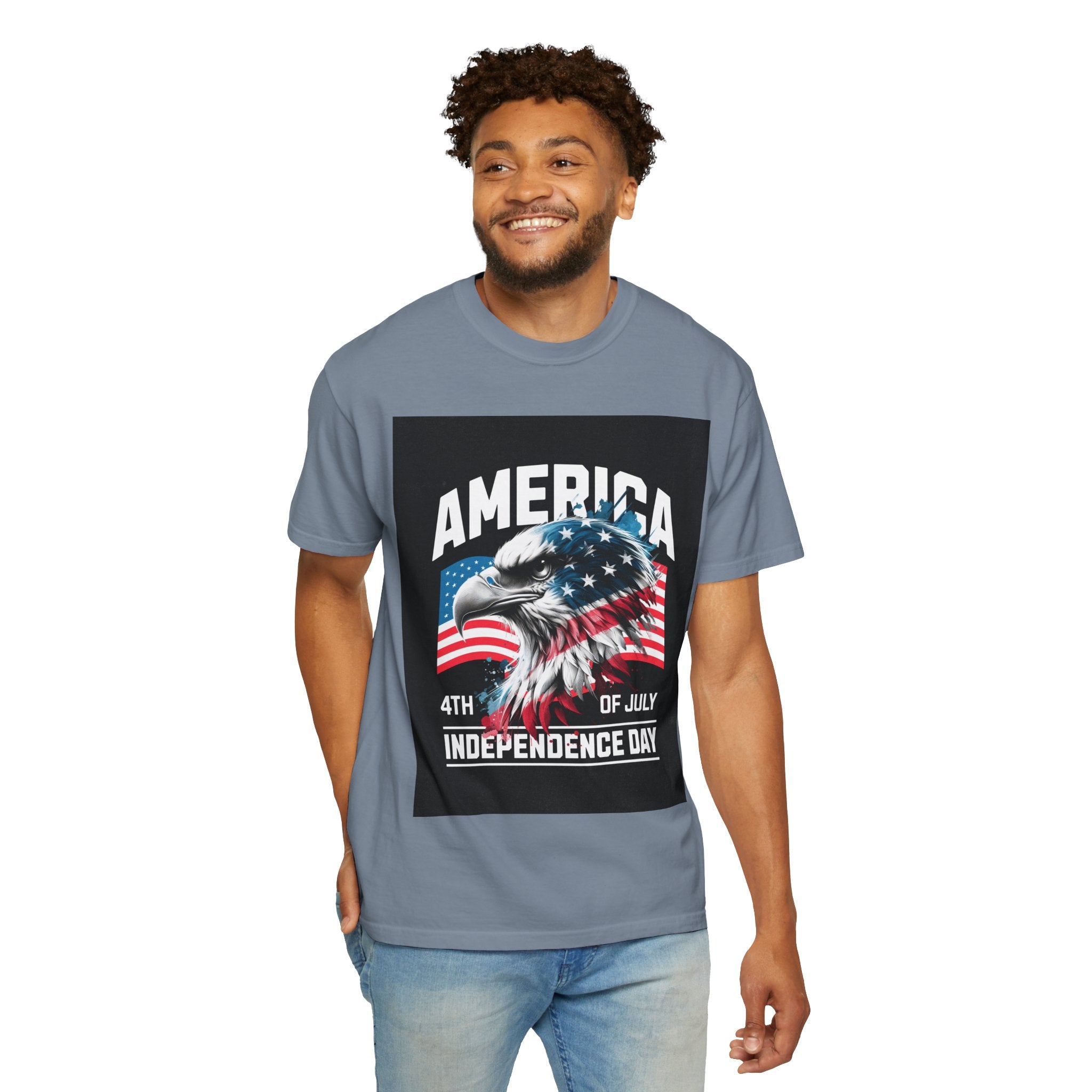 Independence Day T-shirt — 'America' Eagle Flag 4th of July Tee