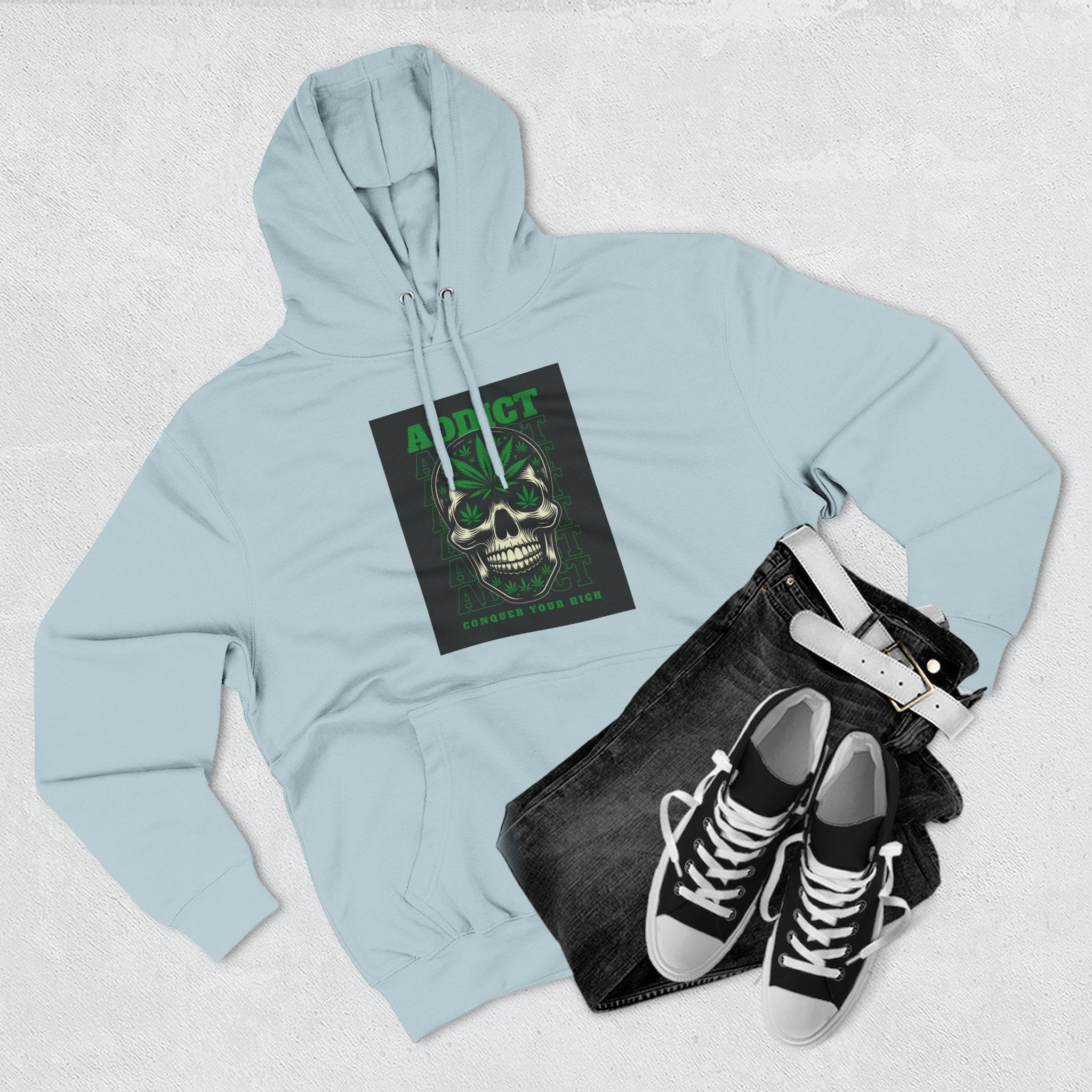 Skull & Snake Hoodie — "Addict" Graphic Pullover