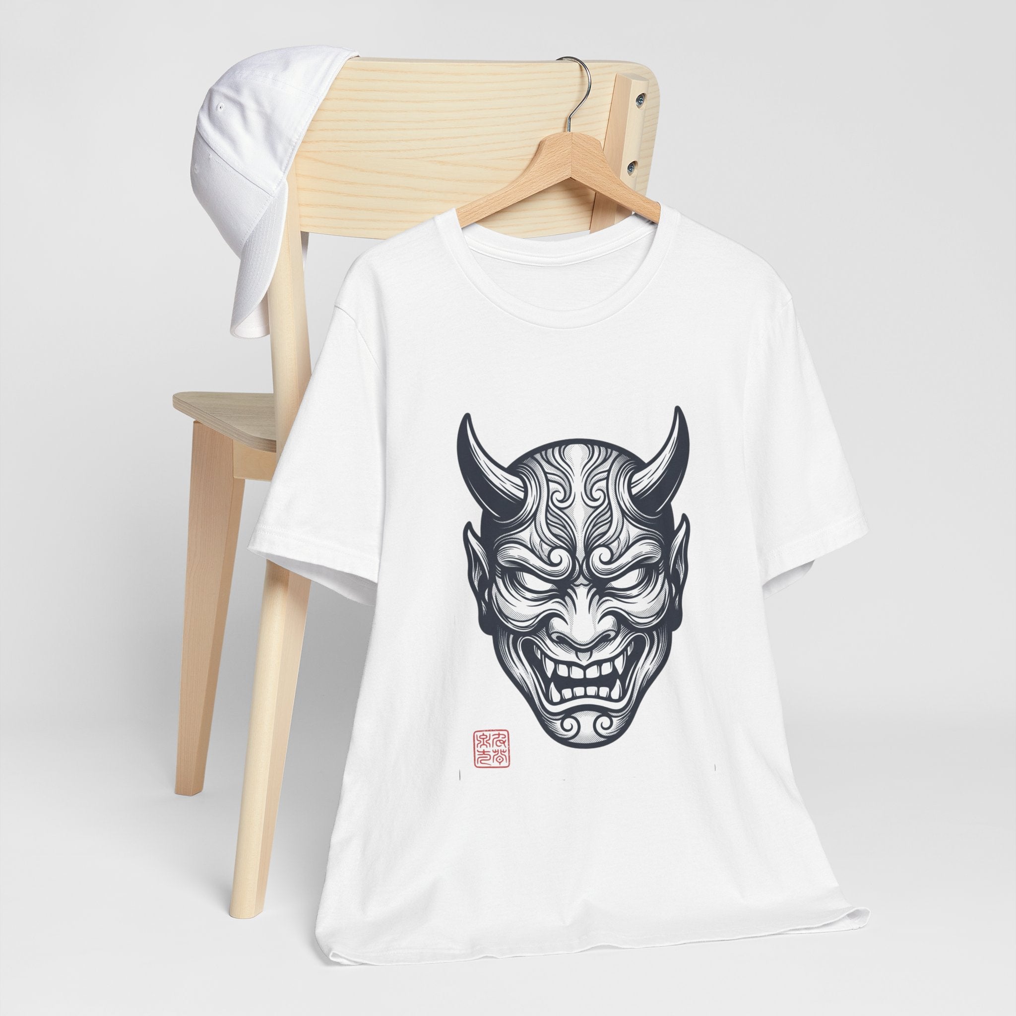 Demon Hannya Mask T‑Shirt — Japanese Oni Tattoo Graphic Tee