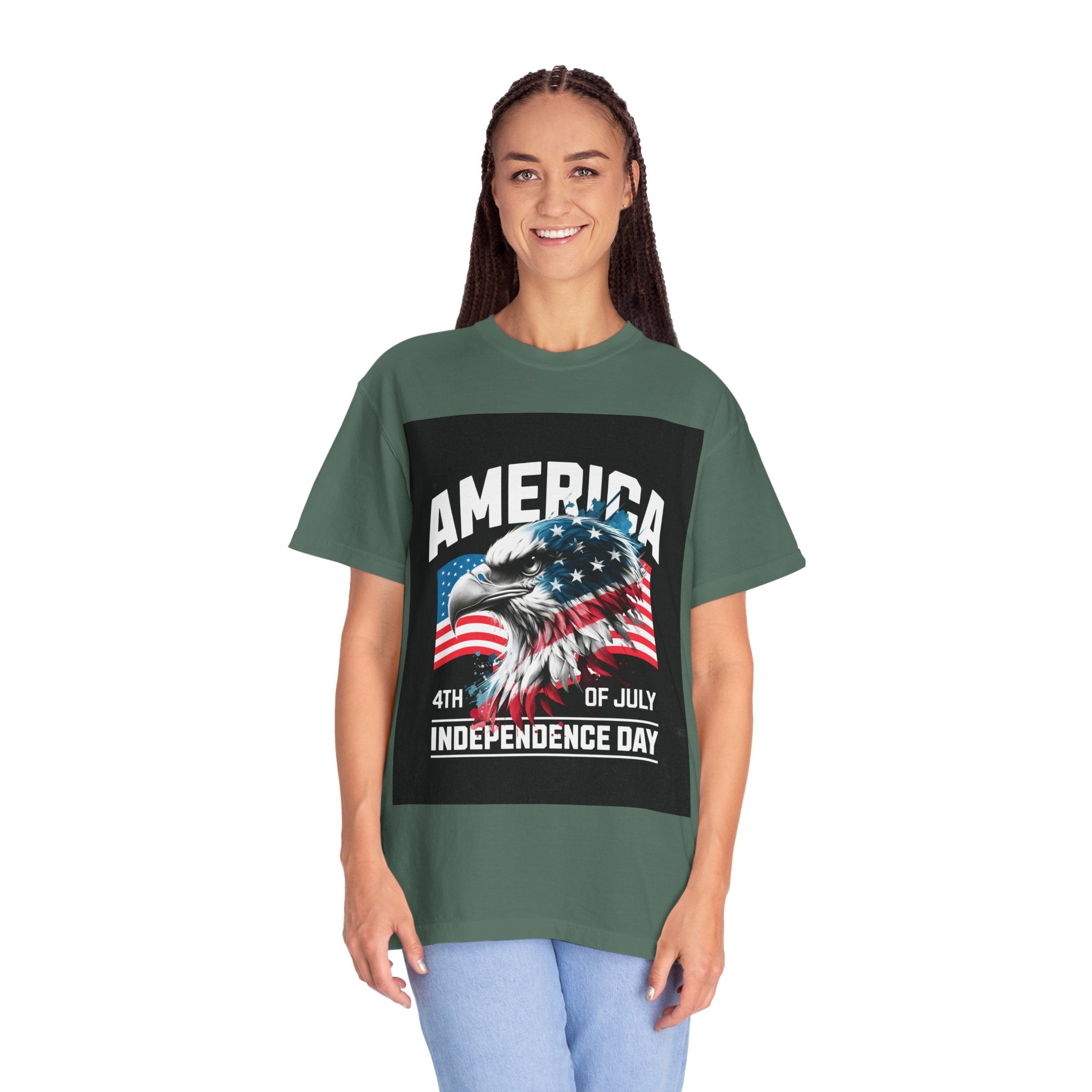 Independence Day T-shirt — 'America' Eagle Flag 4th of July Tee