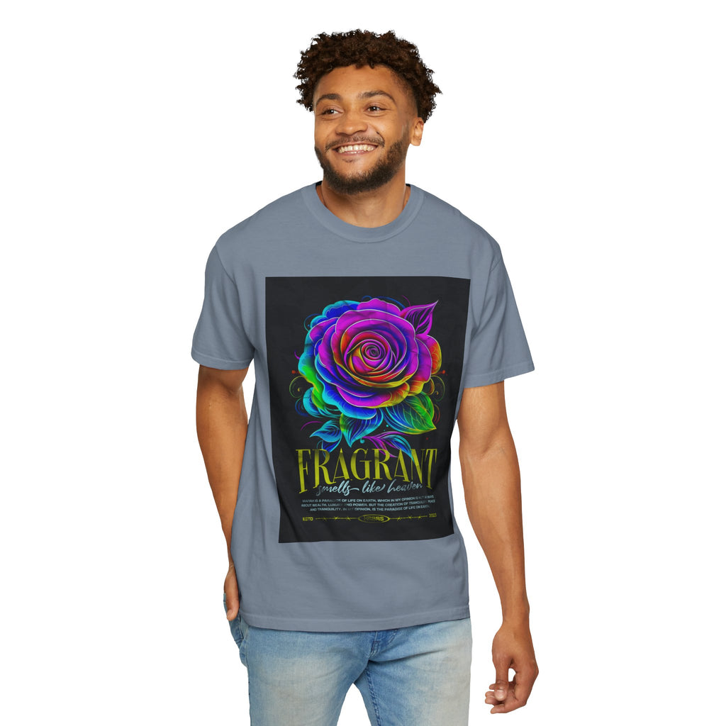 Fragrant Rainbow Rose T-Shirt — Vibrant Floral Graphic Tee