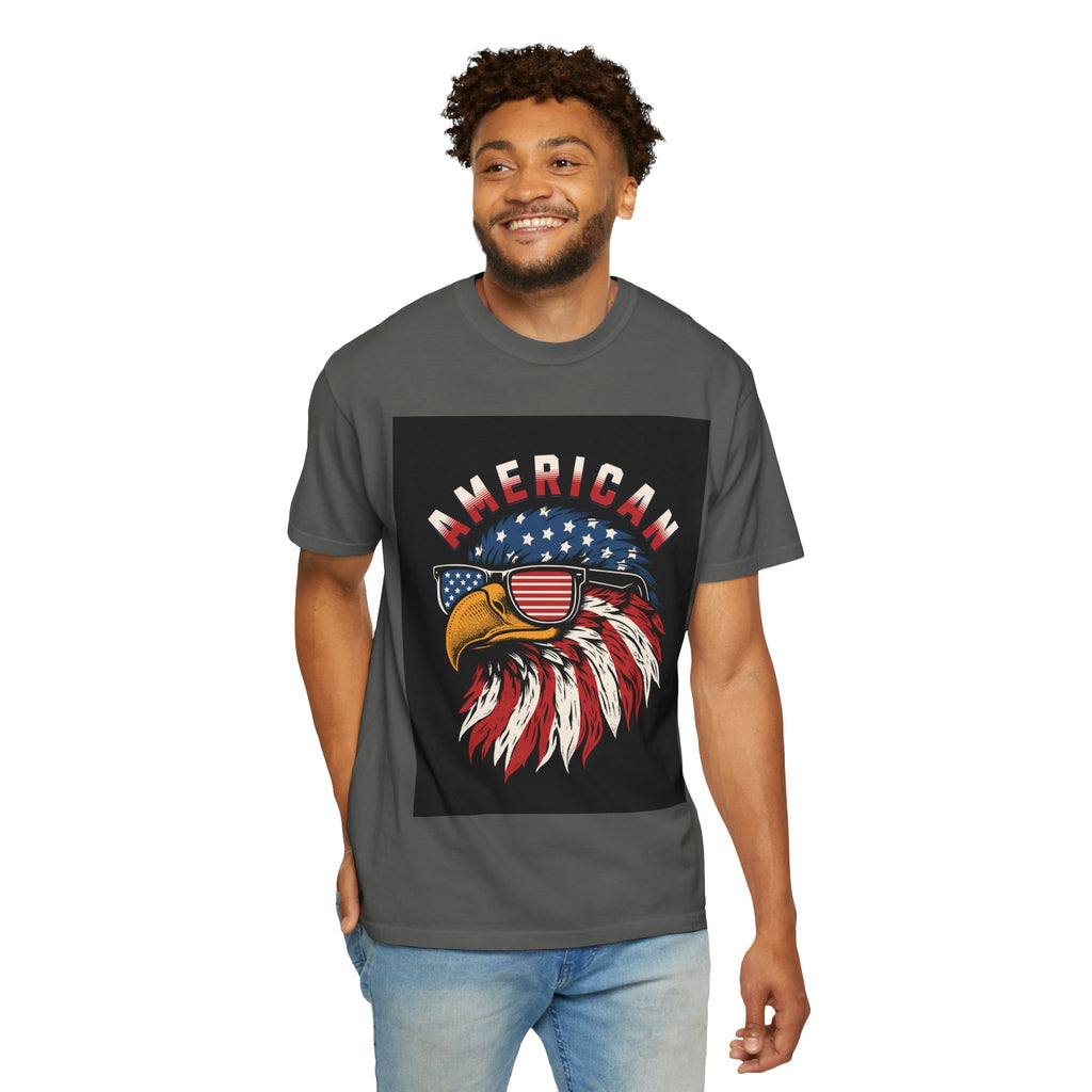 American Eagle Sunglasses T-Shirt — Patriotic USA Flag Graphic