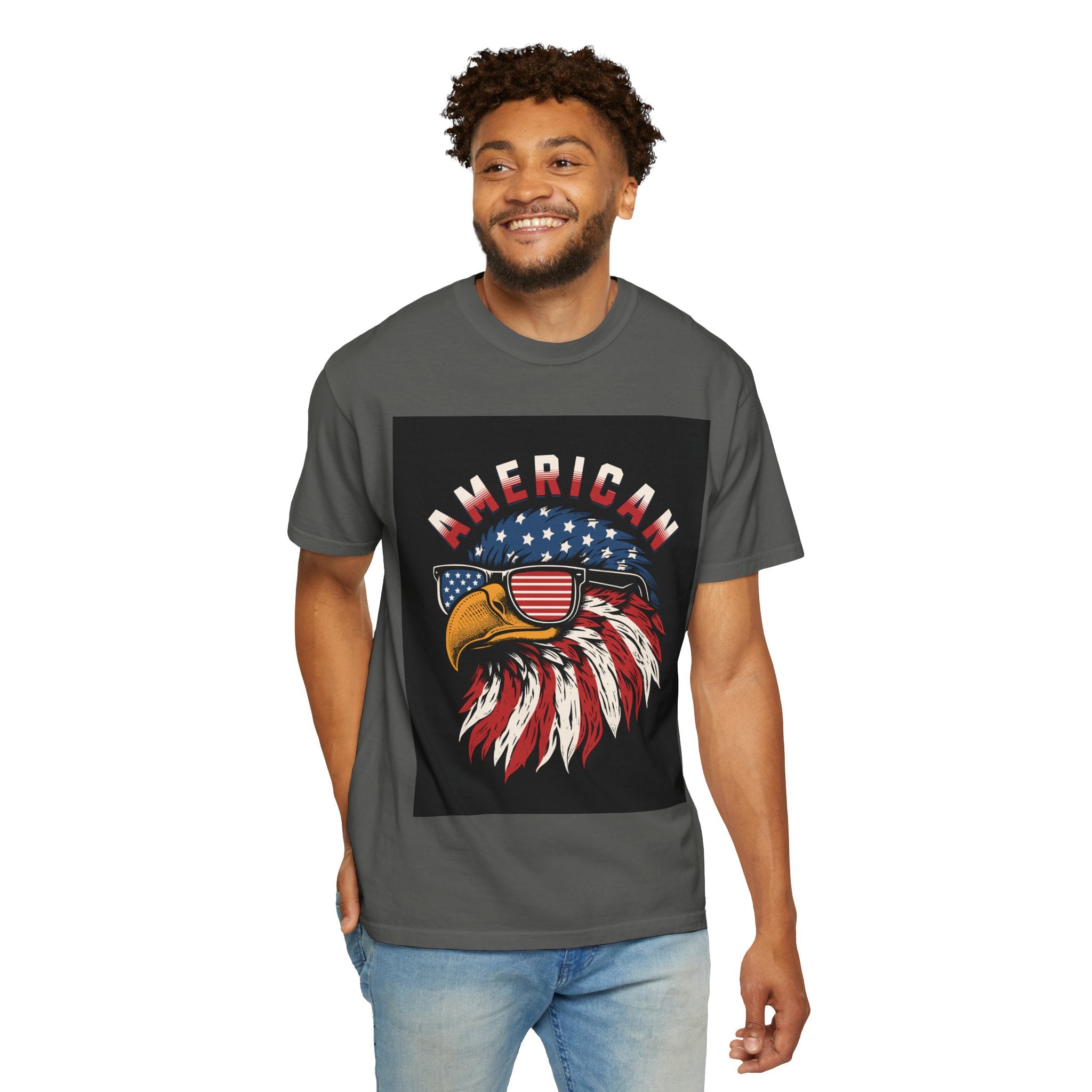 American Eagle Sunglasses T-Shirt — Patriotic USA Flag Graphic