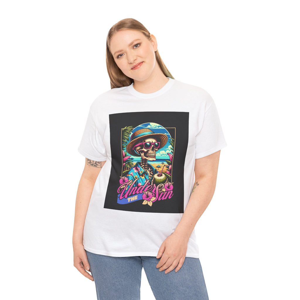 Skull Beach Tee — "Under the Sun" Retro Surf Graphic T-Shirt