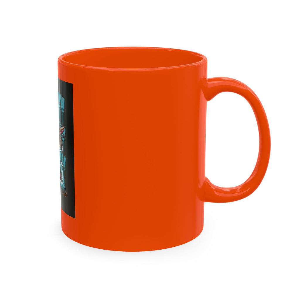 Skull 'Energy' Ceramic Coffee Mug — Retro Skeleton with Drink Design
