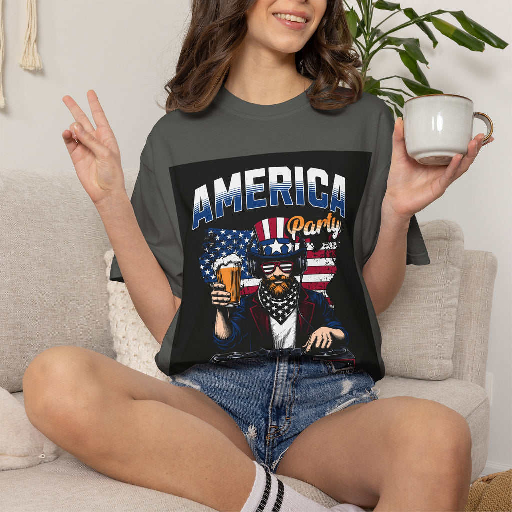 America Party T-Shirt — Cheers to Freedom 4th of July Patriotic Tee