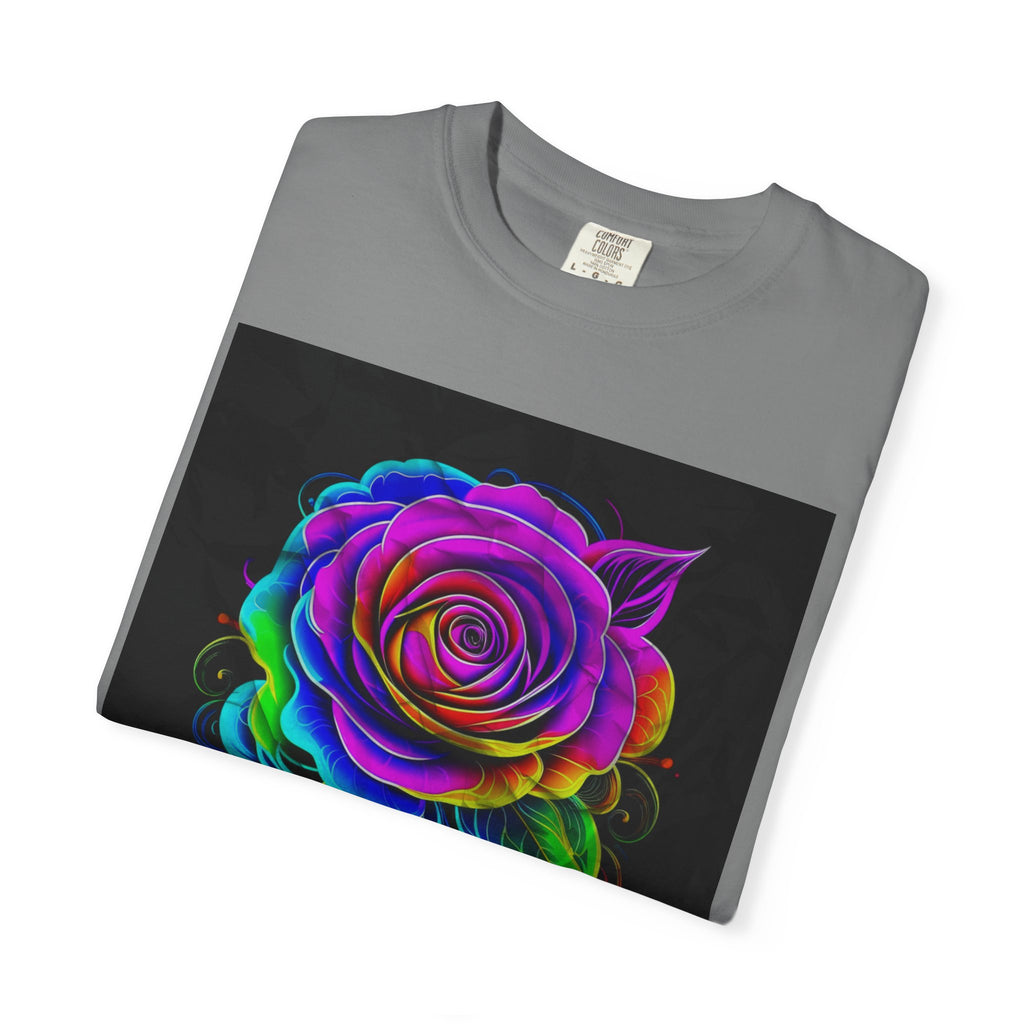 Fragrant Rainbow Rose T-Shirt — Vibrant Floral Graphic Tee