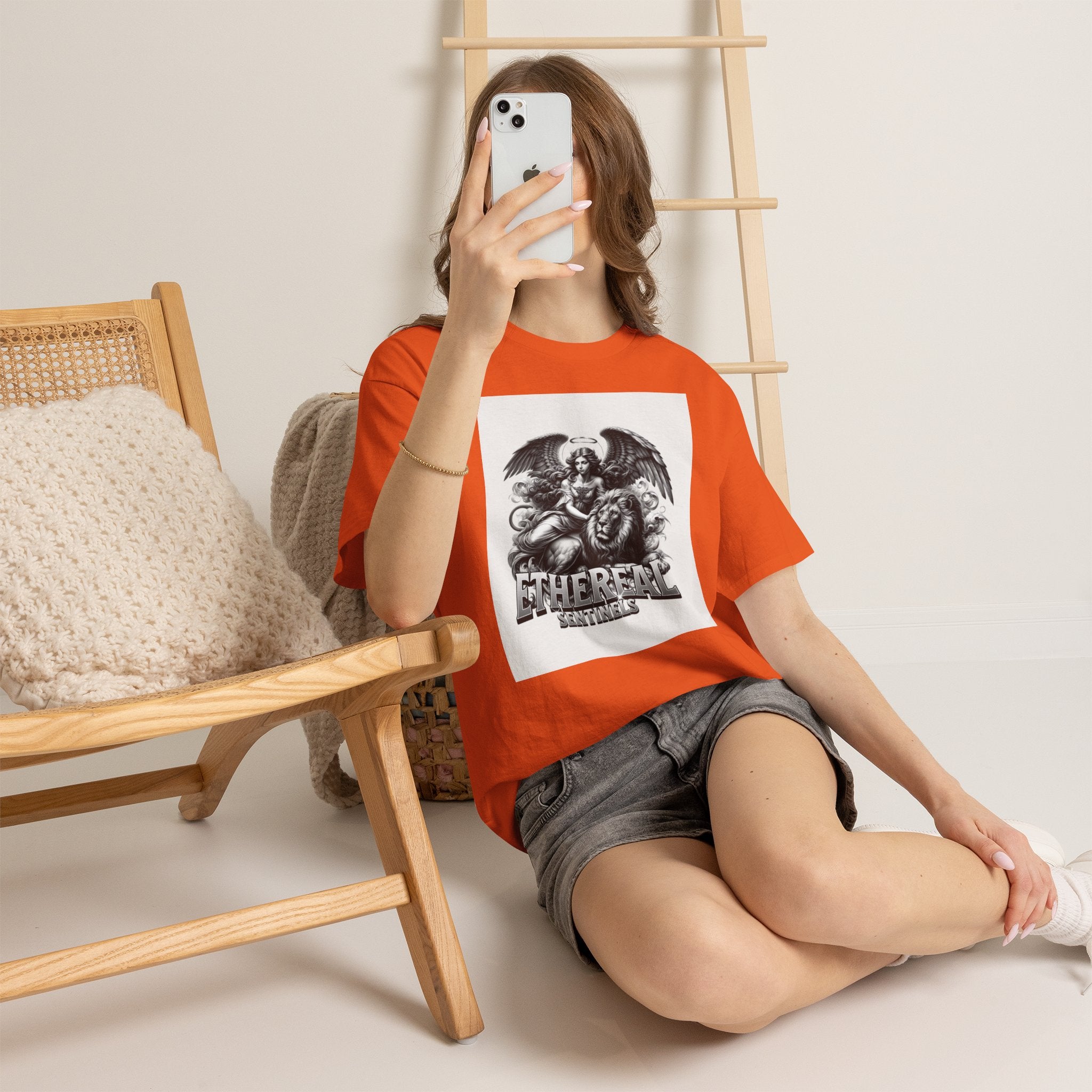 Angel & Lion Graphic Tee — "Ethereal" Vintage Gothic Streetwear