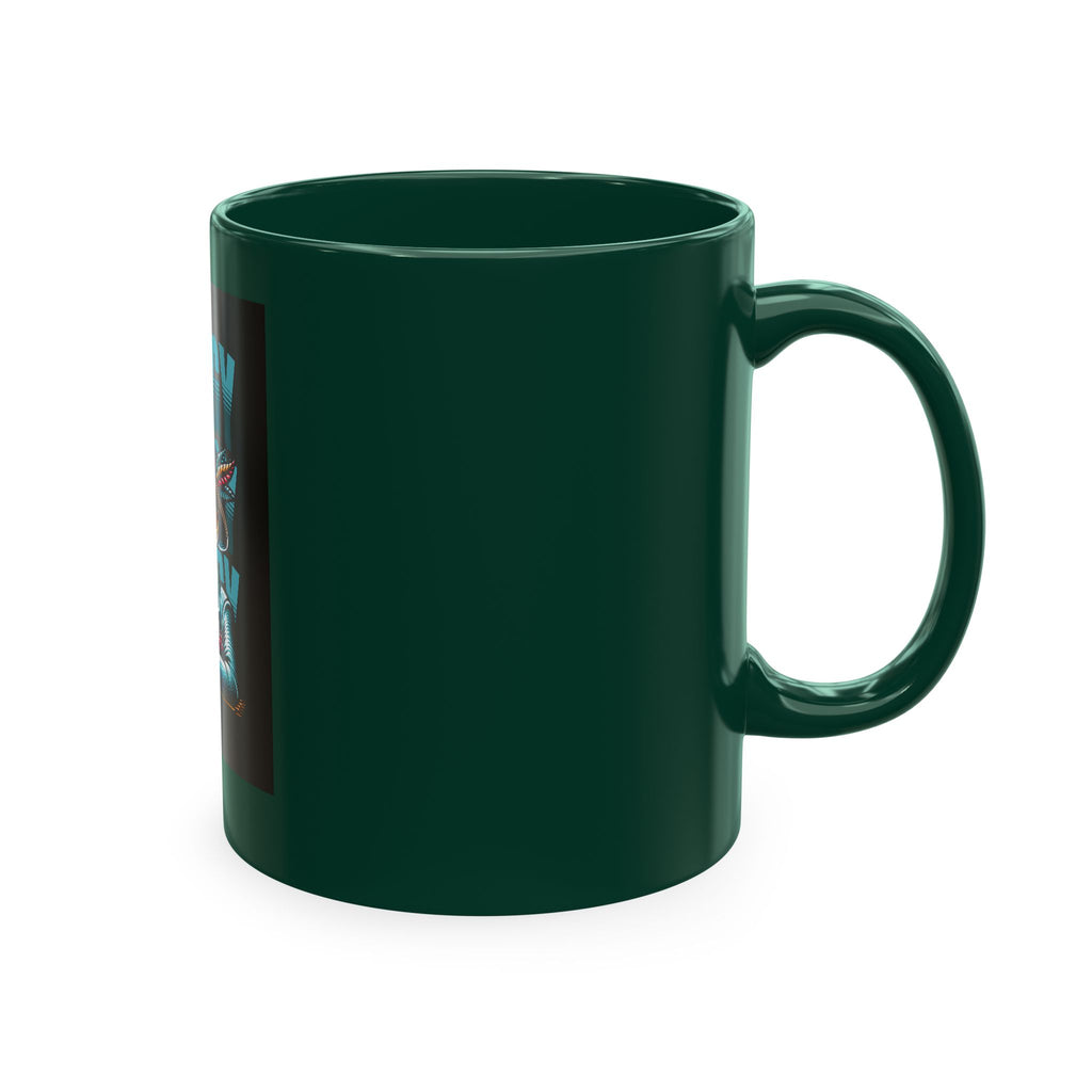 Skull 'Energy' Ceramic Coffee Mug — Retro Skeleton with Drink Design
