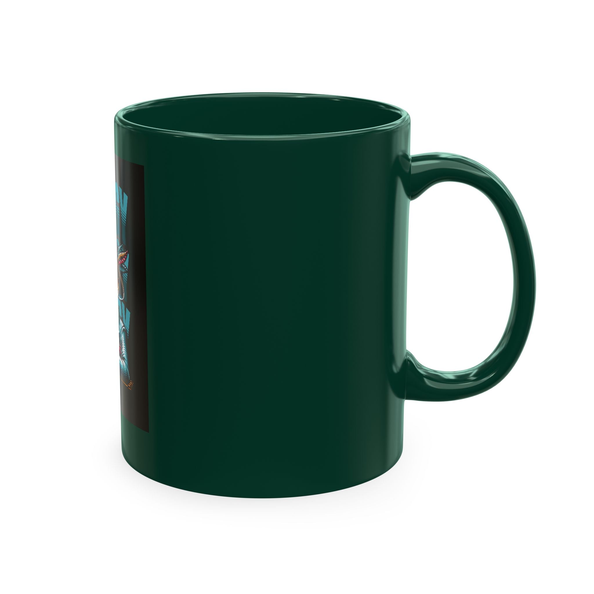 Skull 'Energy' Ceramic Coffee Mug — Retro Skeleton with Drink Design