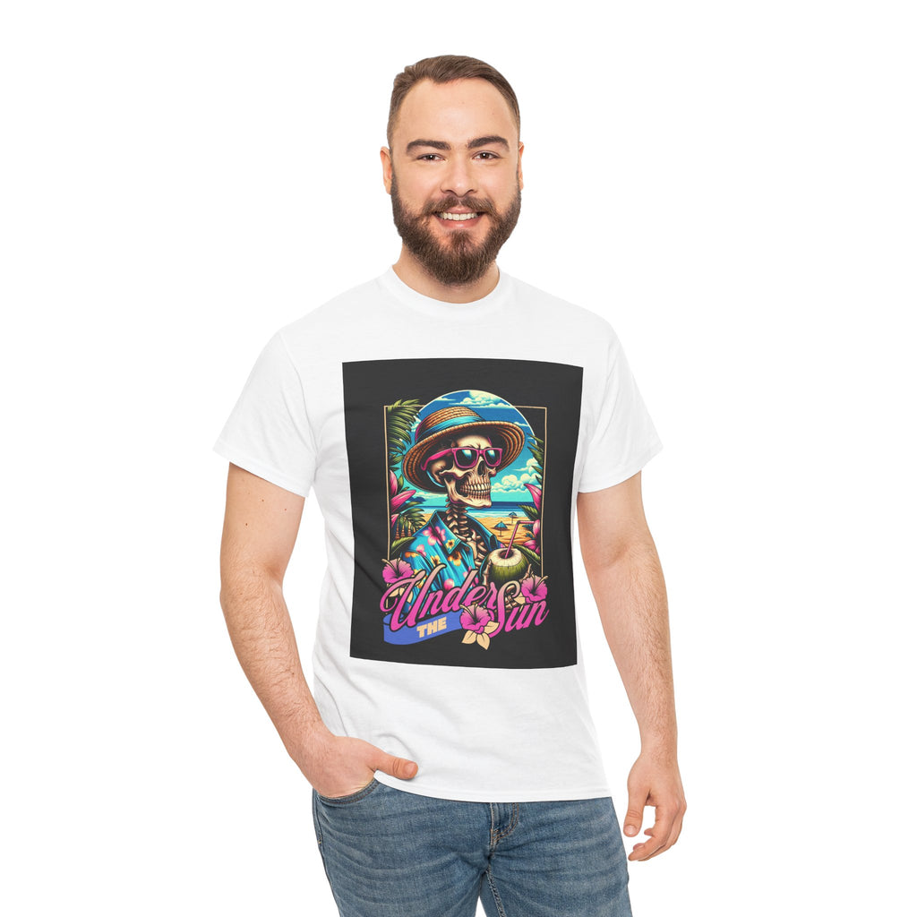 Skull Beach Tee — "Under the Sun" Retro Surf Graphic T-Shirt