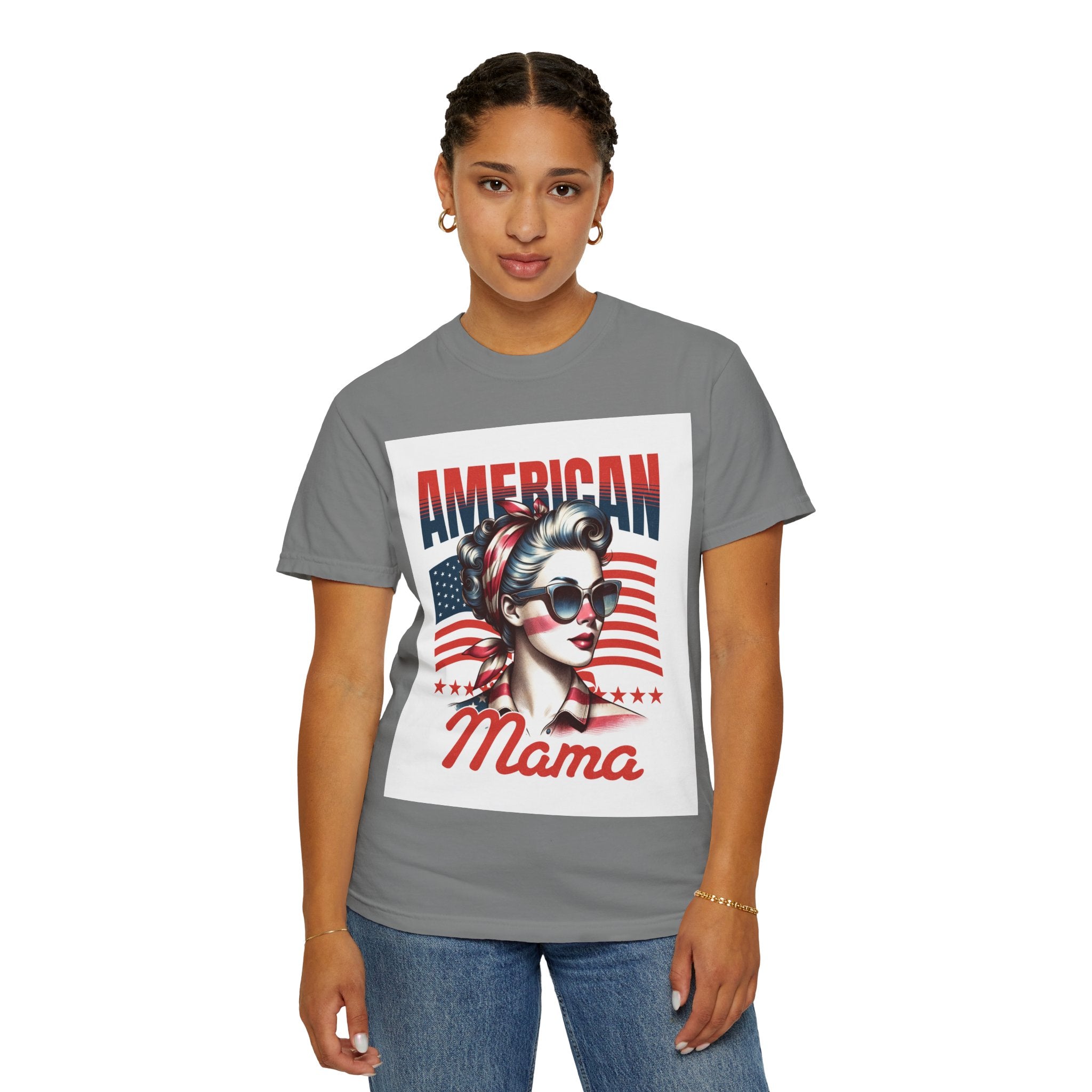 American Mama T‑Shirt — Vintage Patriotic Mom Tee
