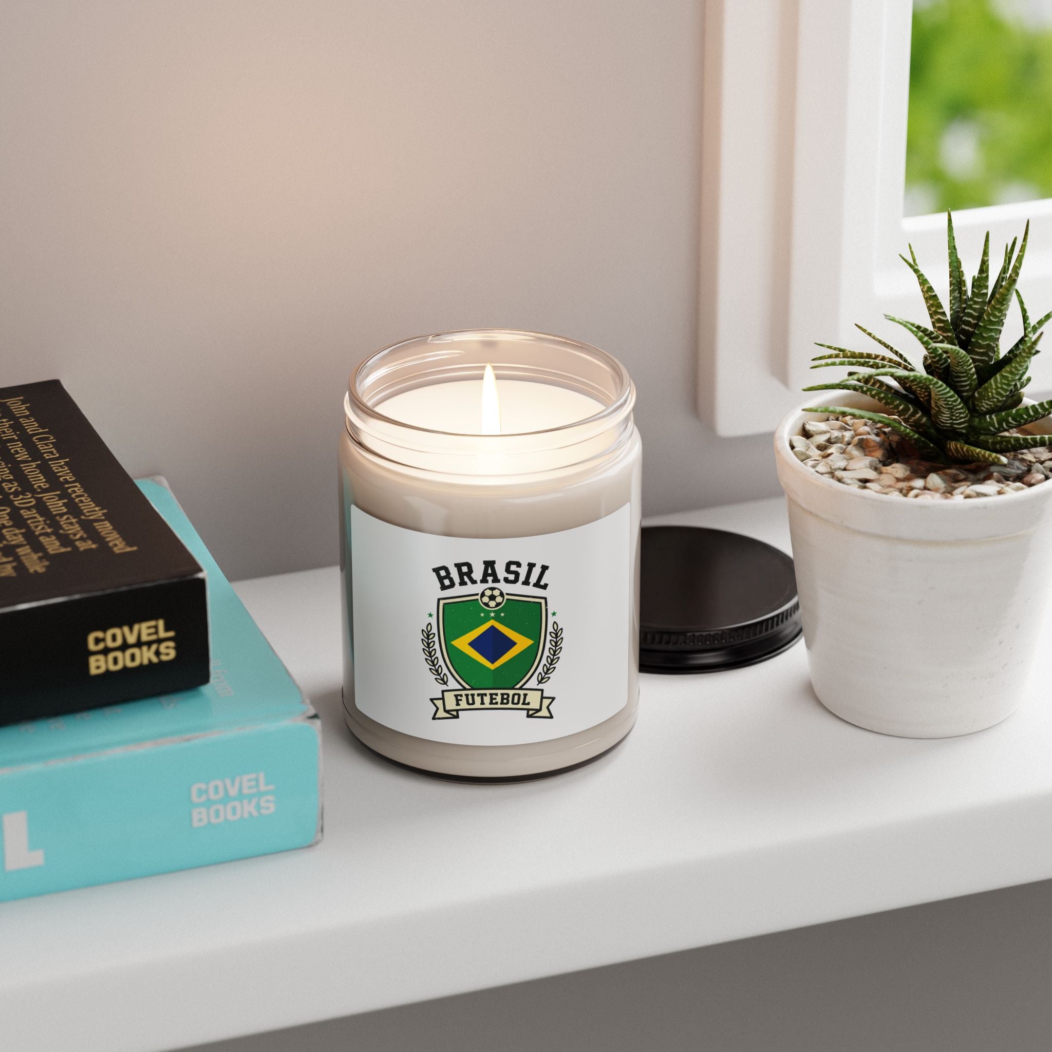 Brasil Futebol Crest Candle, 9oz Soy Candle | Brazil Soccer Pride