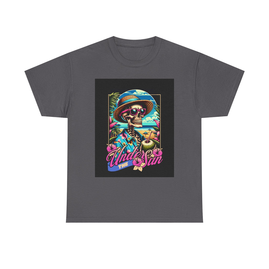 Skull Beach Tee — "Under the Sun" Retro Surf Graphic T-Shirt