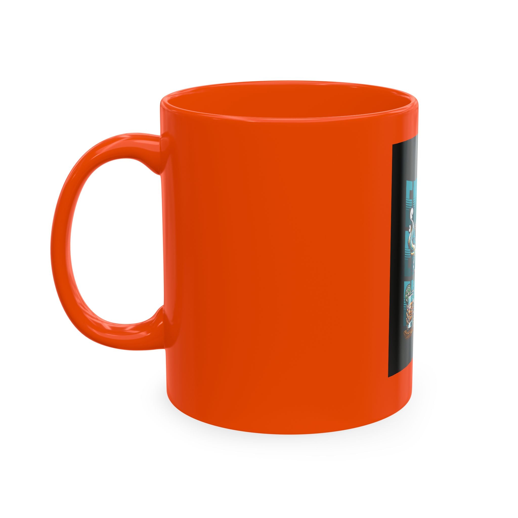 Skull 'Energy' Ceramic Coffee Mug — Retro Skeleton with Drink Design