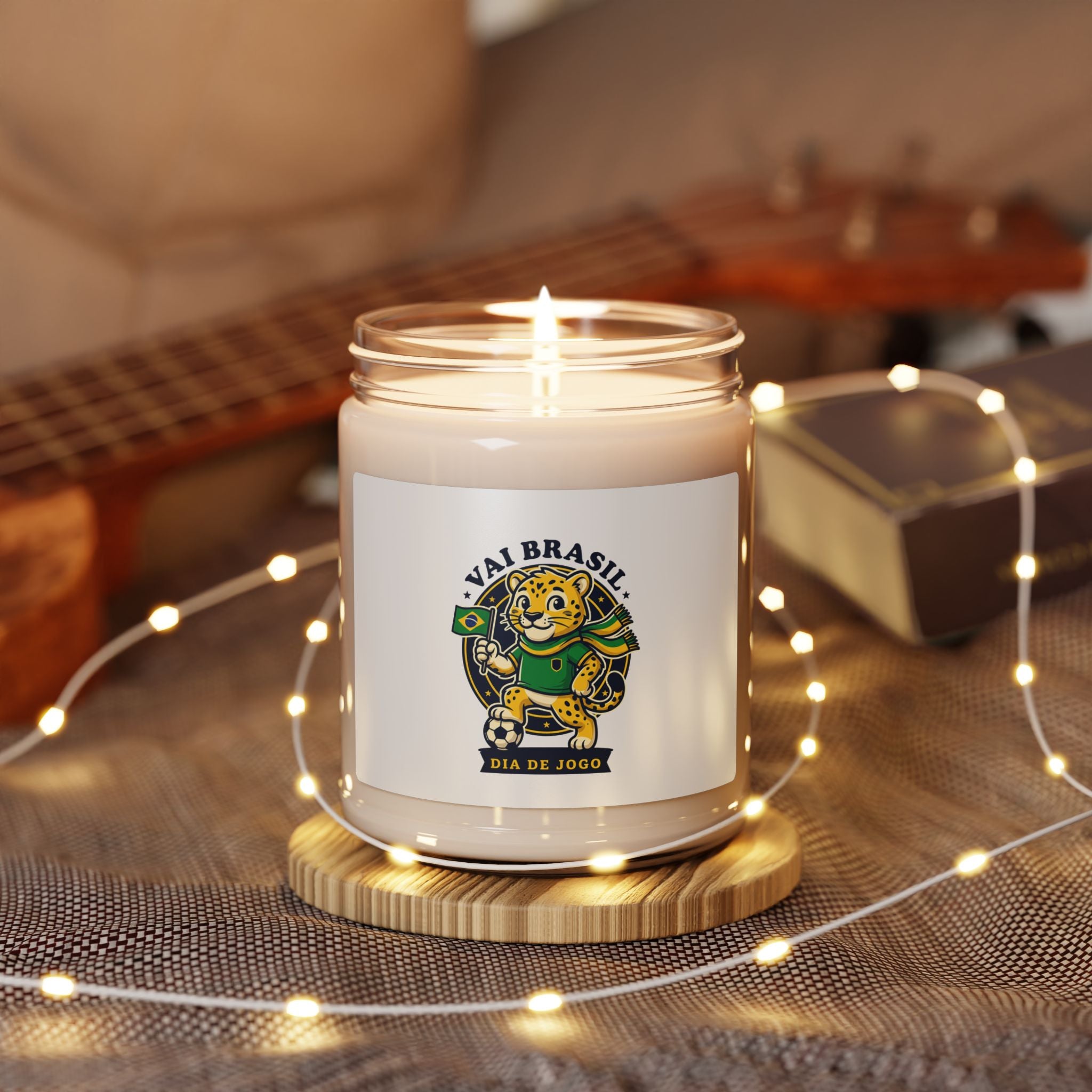 Vai Brasil Tiger Logo Candle, Soy Jar | Brazil Soccer Pride, National Flag Colors