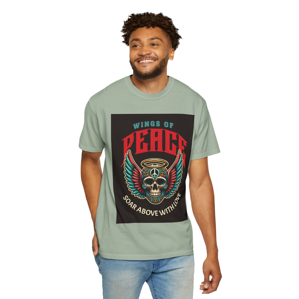 Wings of Peace Skull T-Shirt — "Soar Above With Love" Vintage Graphic Tee