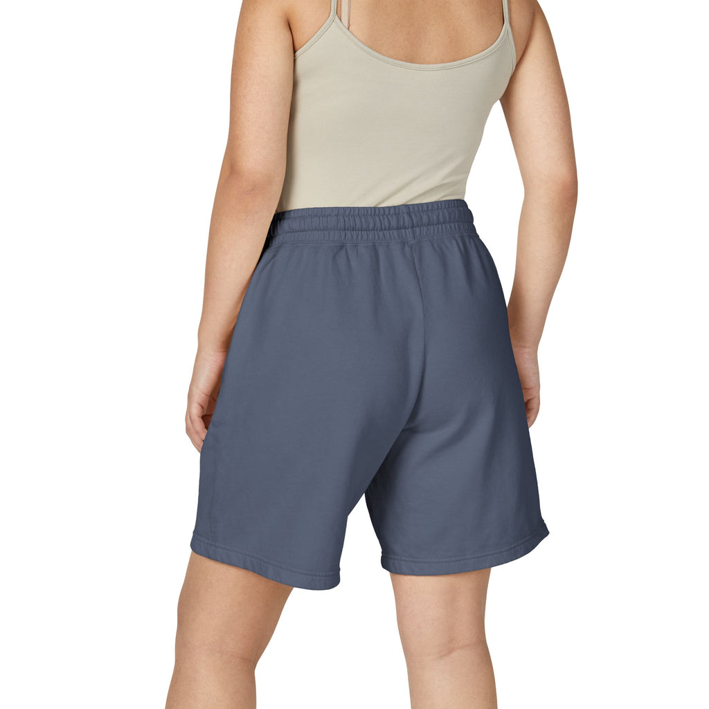 Skull & Wings Fleece Sweat Shorts — Lightweight Garment-Dyed Lounge Shorts
