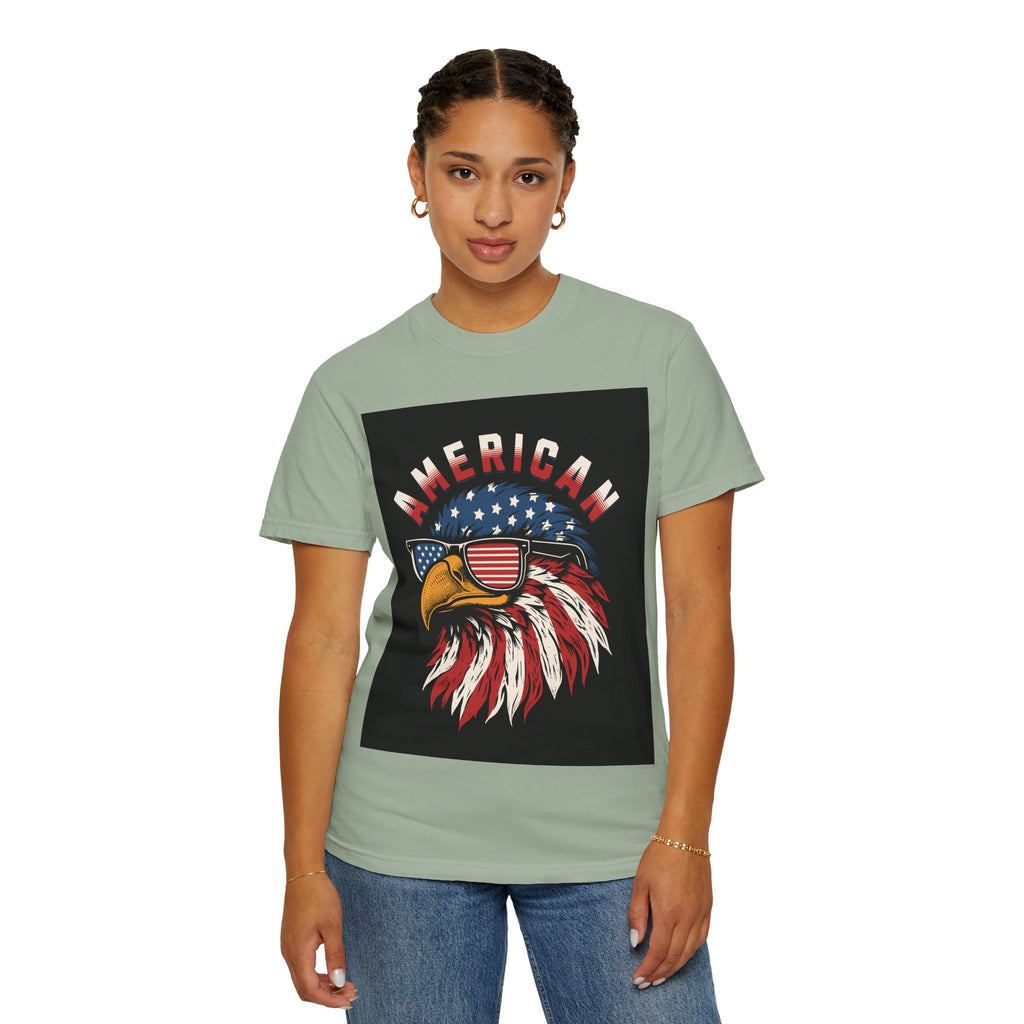 American Eagle Sunglasses T-Shirt — Patriotic USA Flag Graphic