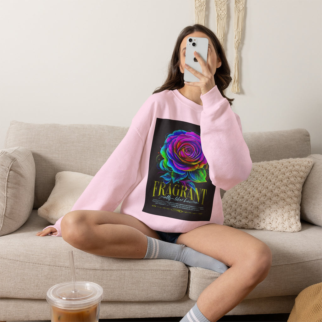 Fluorescent Rose “Fragrant” Crewneck Sweatshirt