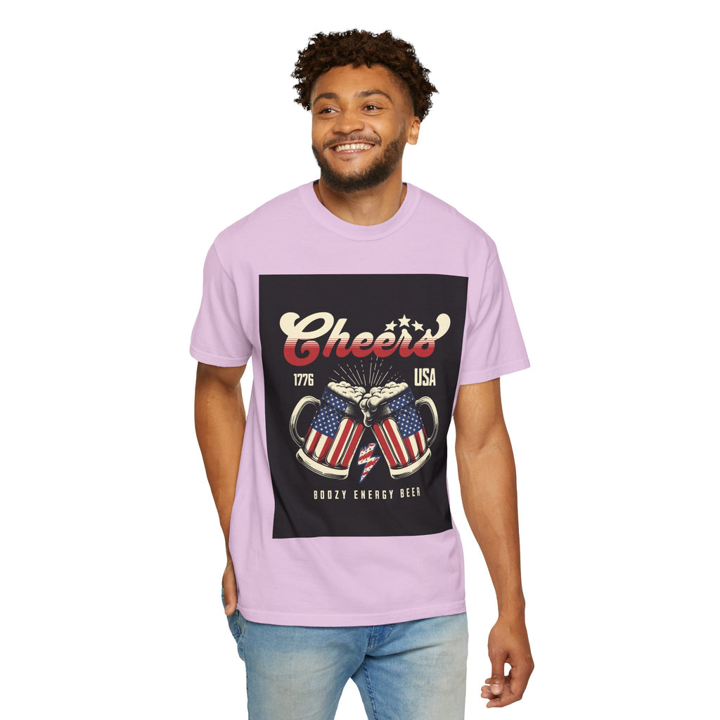 Cheers USA T-Shirt — Patriotic Beer Mugs Graphic Tee (1776)