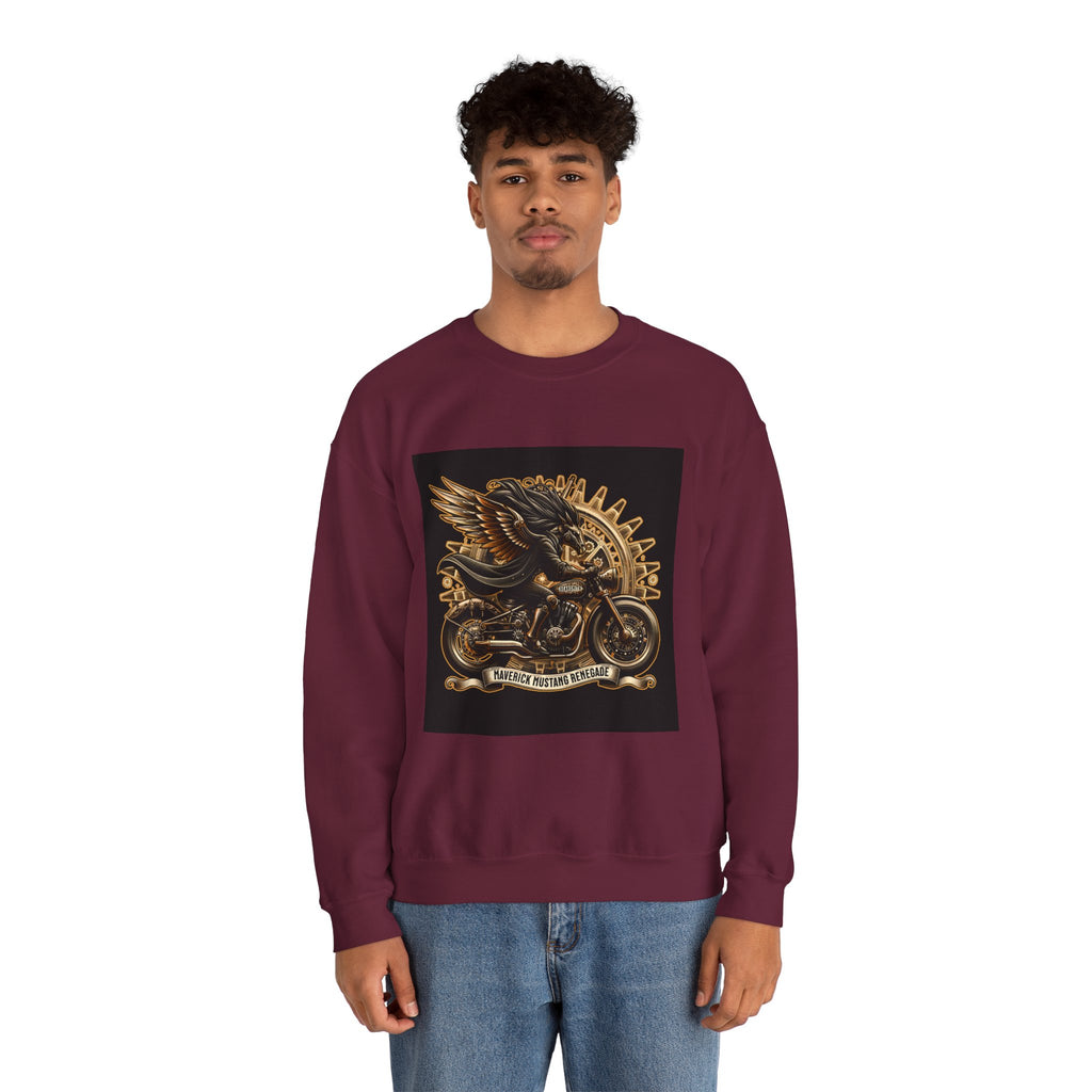 Motorcycle Eagle Crewneck Sweatshirt – "Liberty Rider" Vintage Biker Graphic