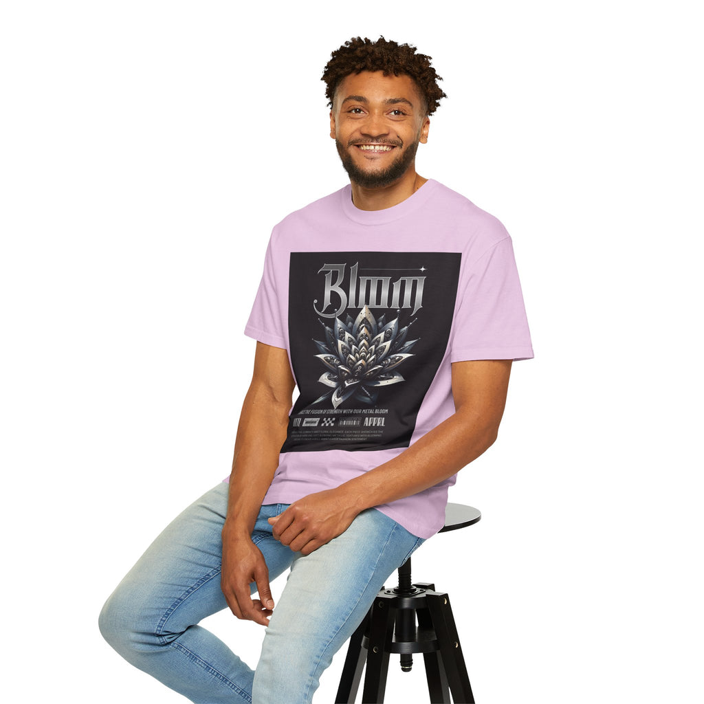 Metal Lotus Graphic T-Shirt — "Bloom" Gothic Band Poster Tee