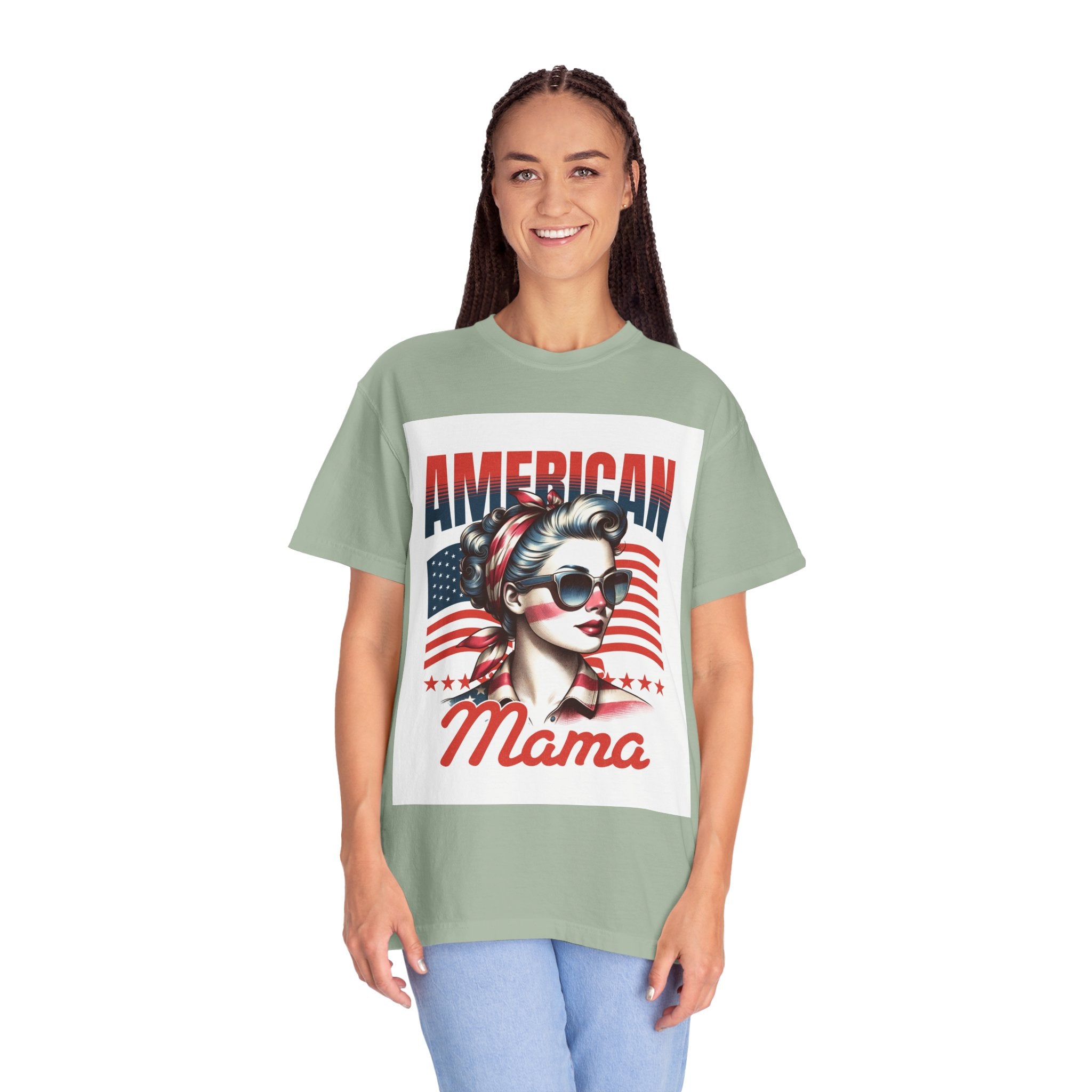 American Mama T‑Shirt — Vintage Patriotic Mom Tee