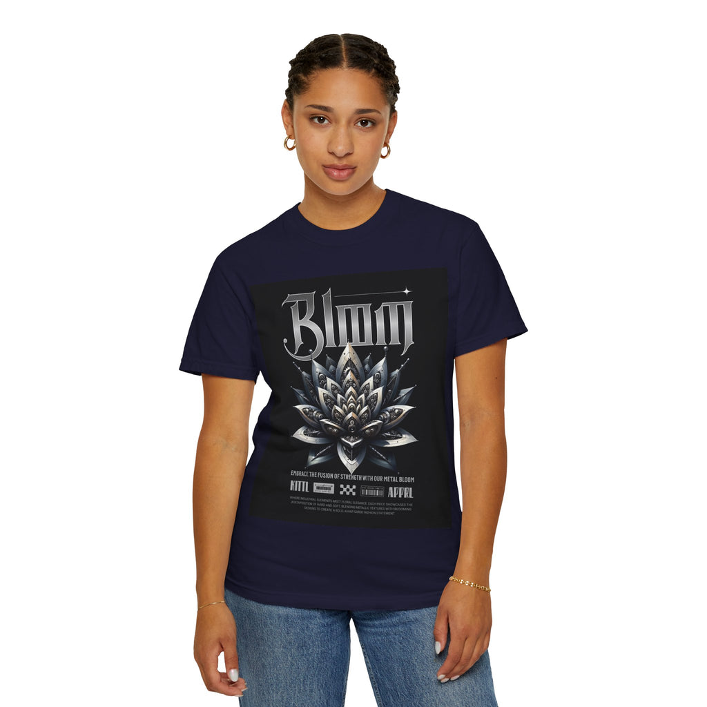 Metal Lotus Graphic T-Shirt — "Bloom" Gothic Band Poster Tee