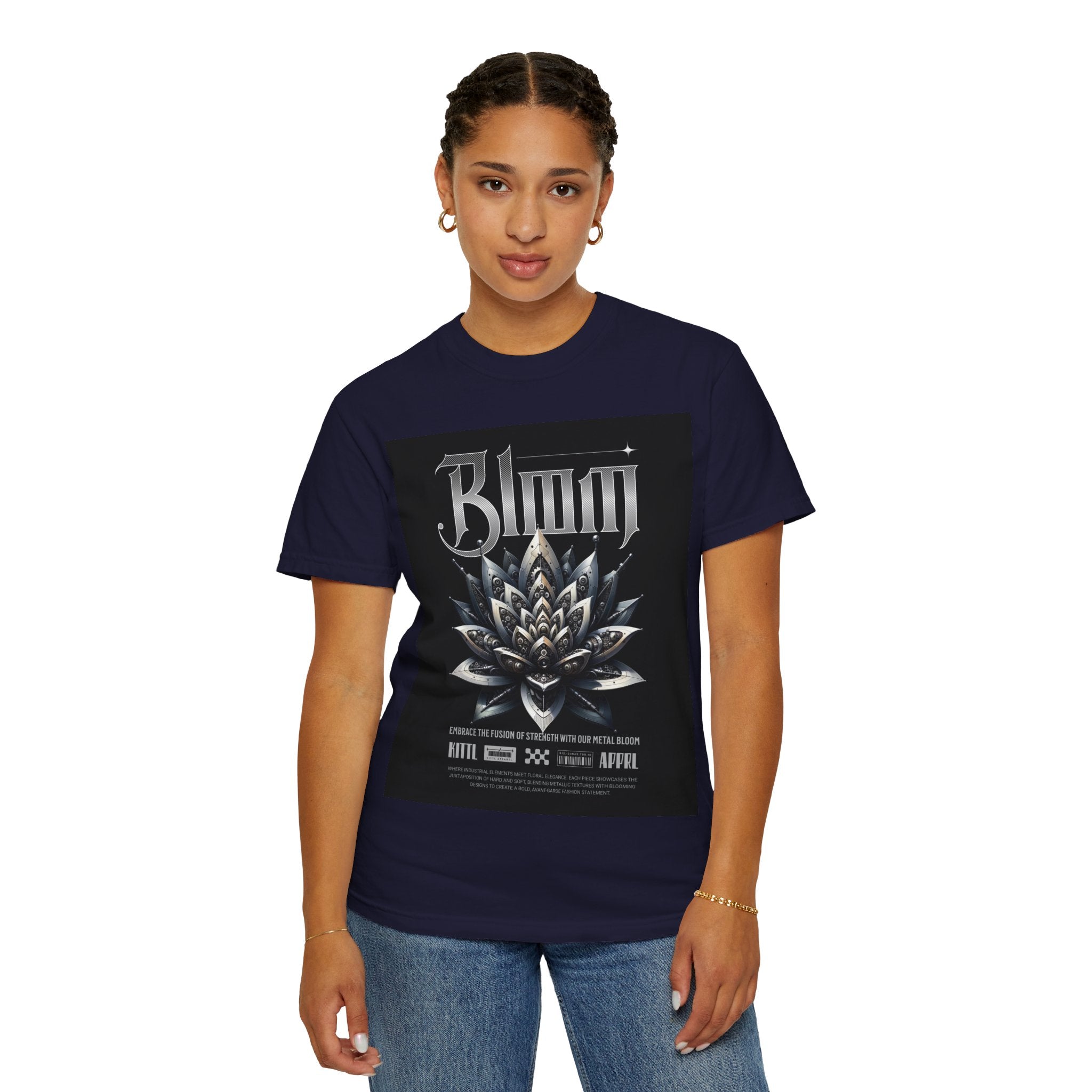 Metal Lotus Graphic T-Shirt — "Bloom" Gothic Band Poster Tee