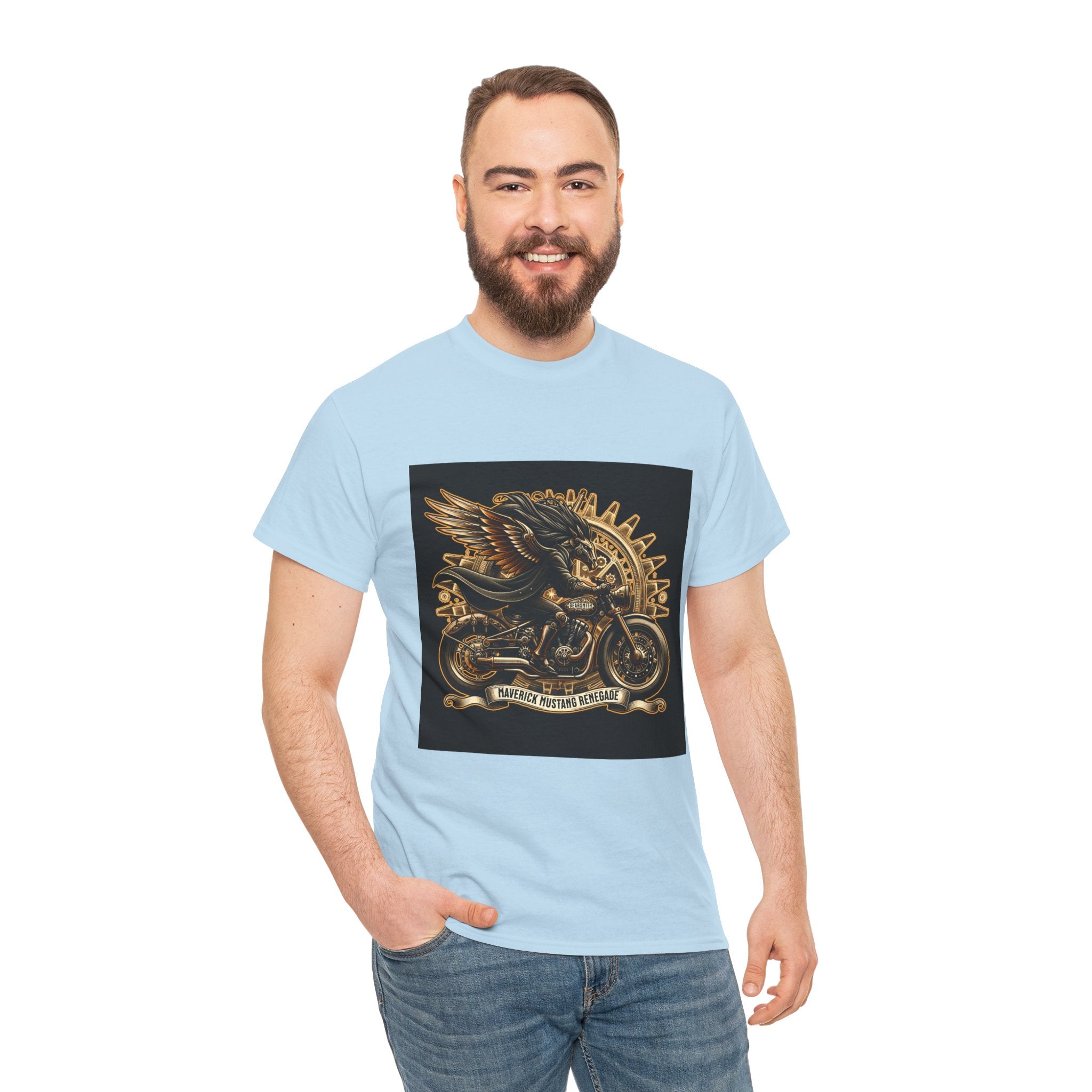 Vintage Winged Motorcycle Tee — "Ride Forever, Ride Free" Biker T-Shirt