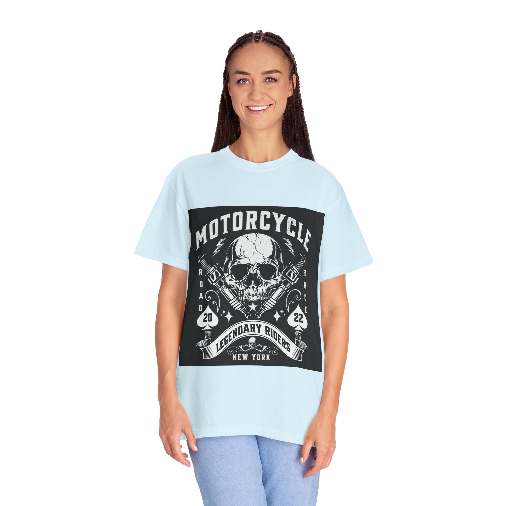 Motorcycle Skull Tee — "Legendary Riders" Vintage Biker Graphic T-Shirt