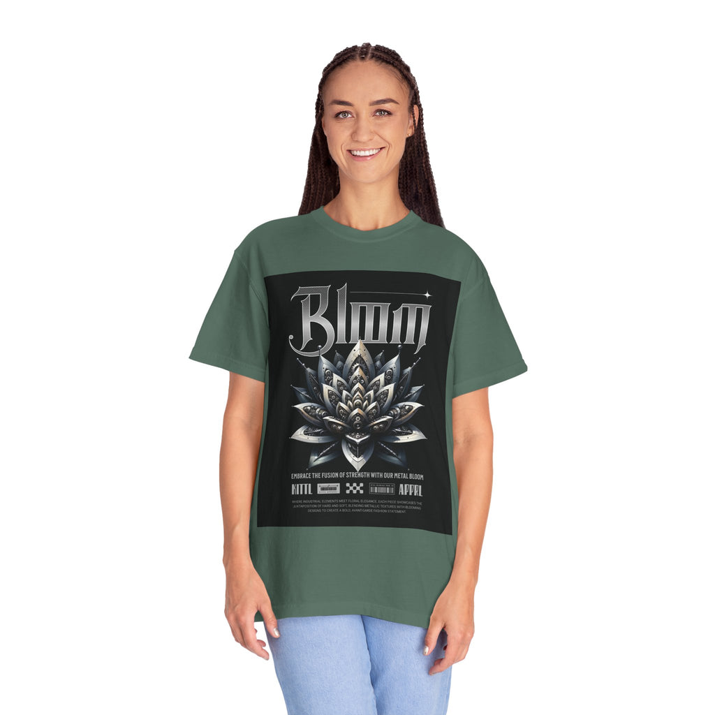 Metal Lotus Graphic T-Shirt — "Bloom" Gothic Band Poster Tee