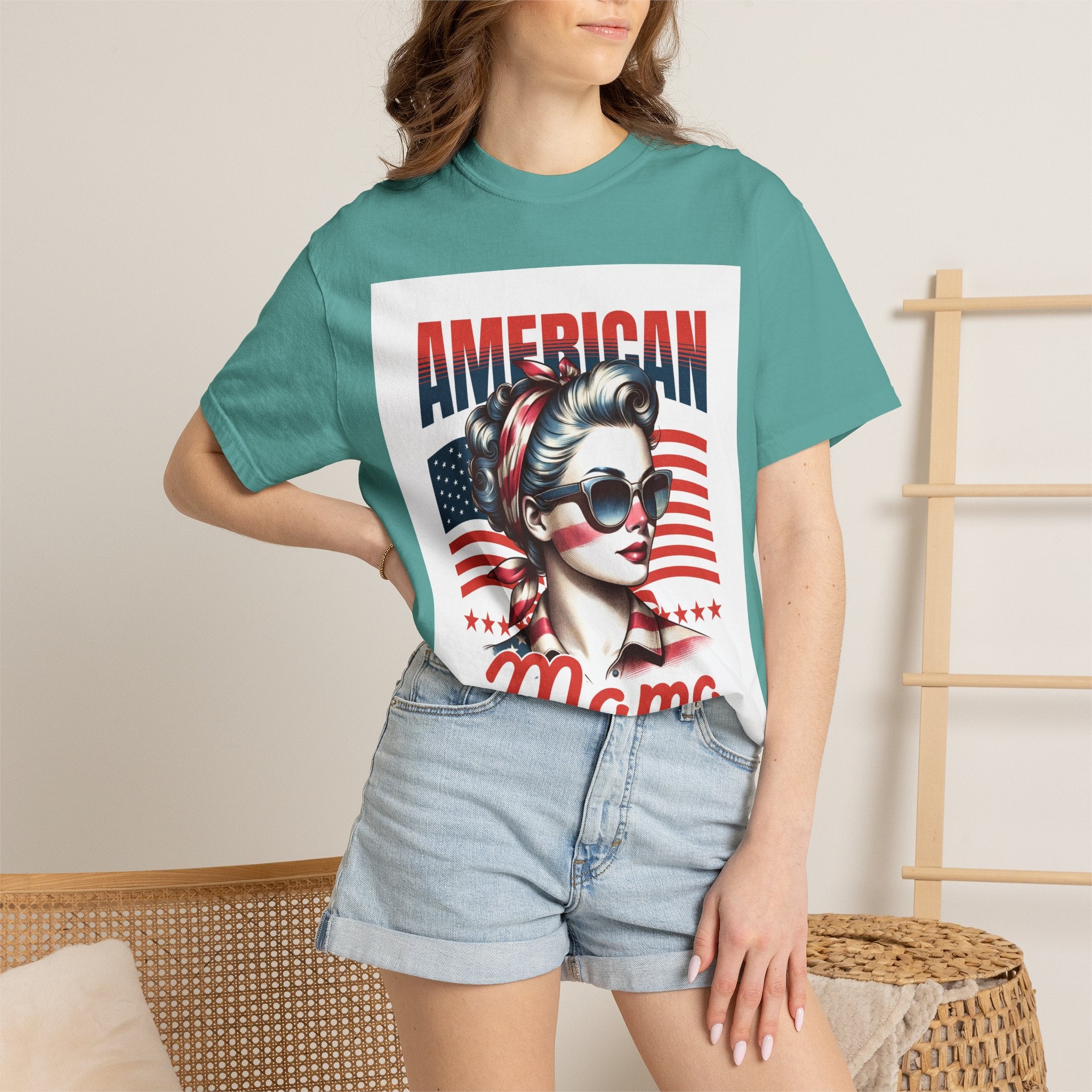 American Mama T‑Shirt — Vintage Patriotic Mom Tee