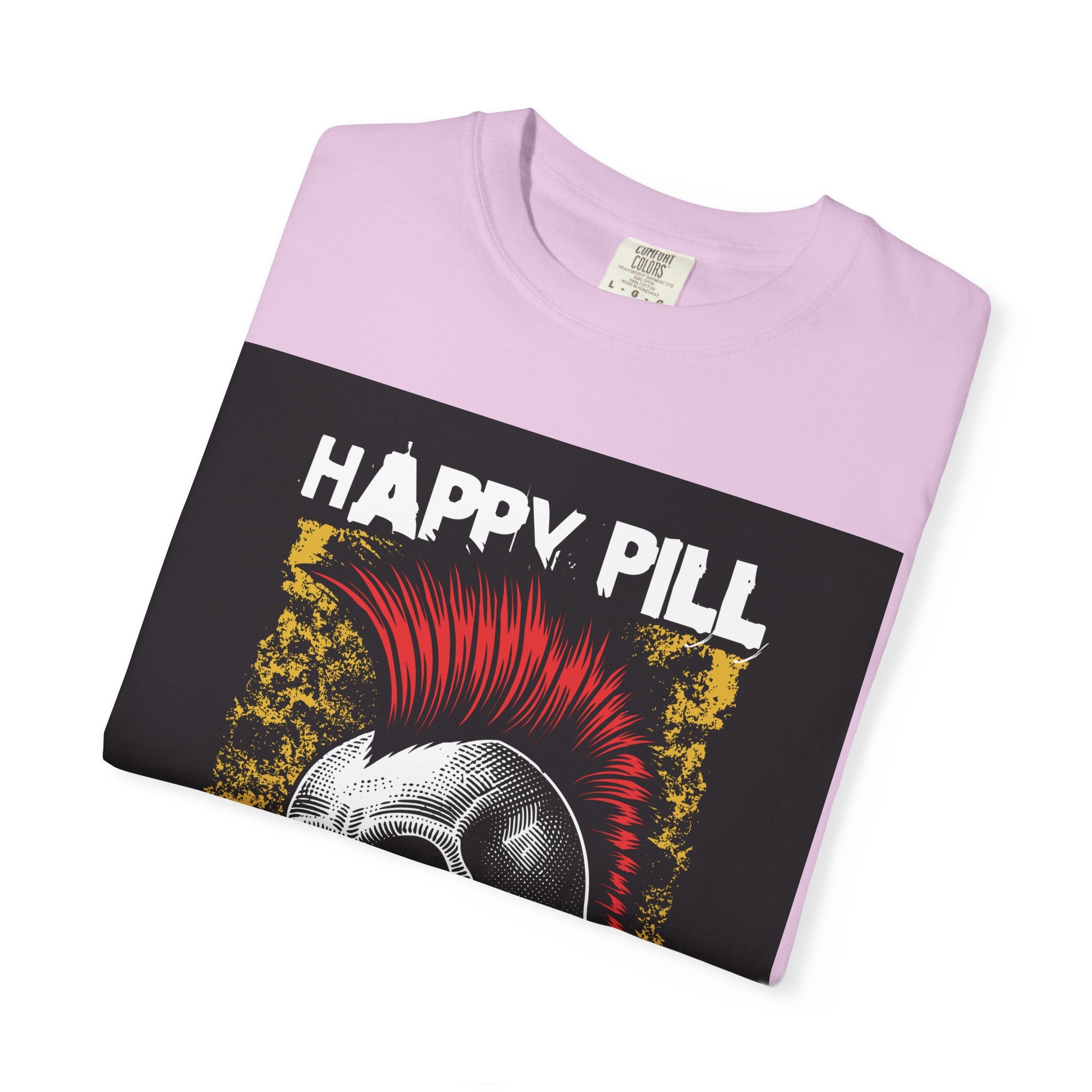 Happy Pill Punk Skull T-Shirt — 'Happy Pill Medication' Graphic Tee