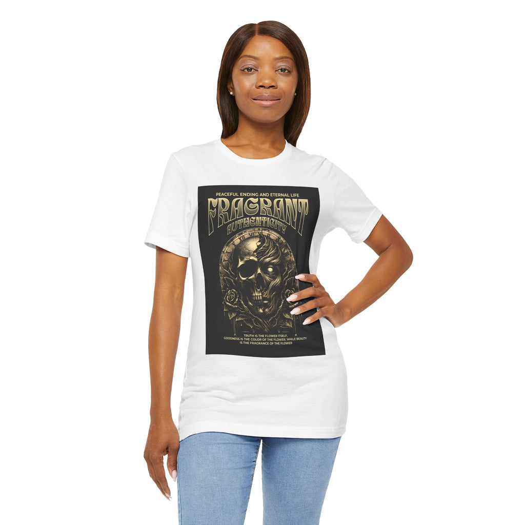 Skull & Roses Graphic Tee — "Fragrant" Vintage Gothic Band Shirt