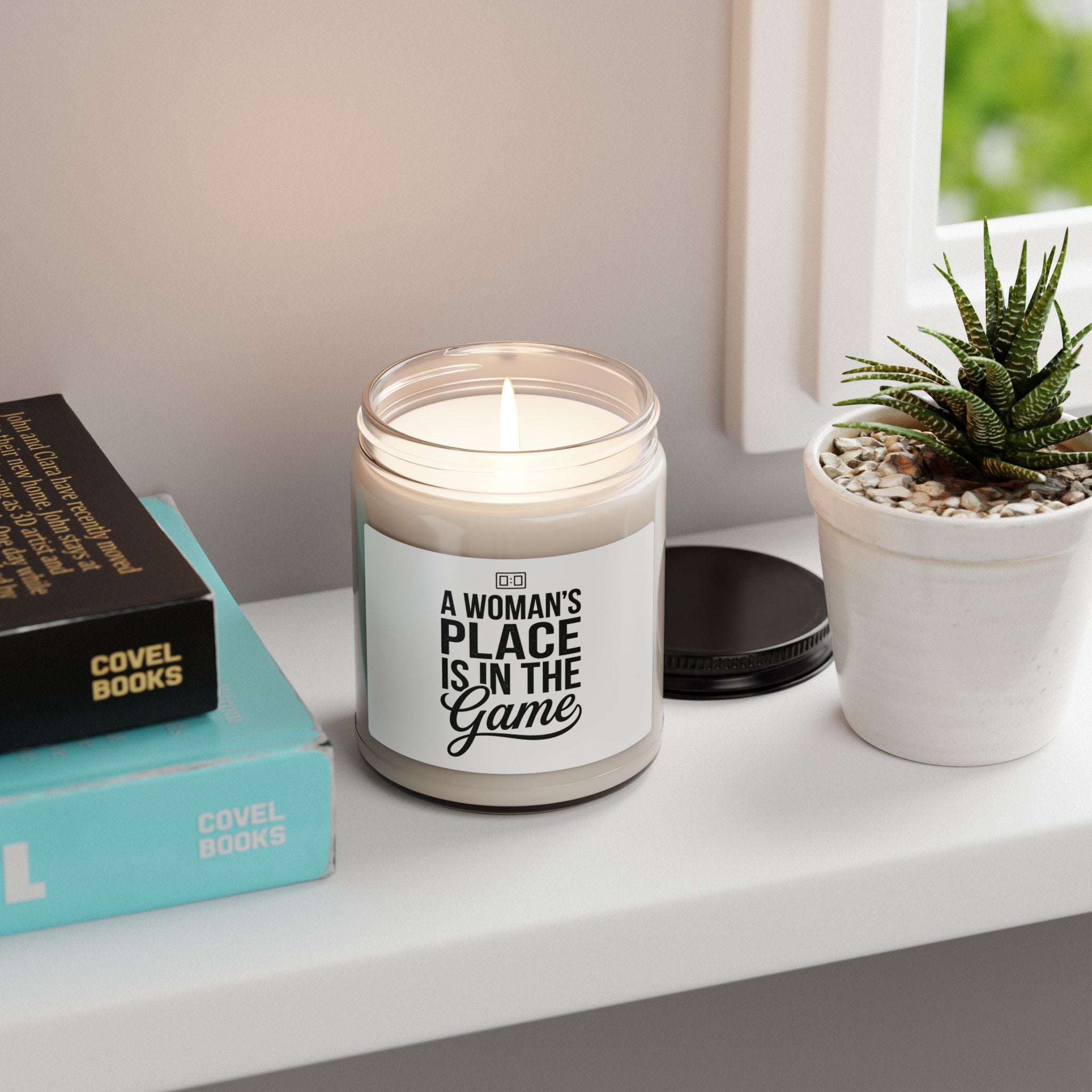 A Woman's Place Is In The Game Candle | Scented Soy Candle, Sports Fandom