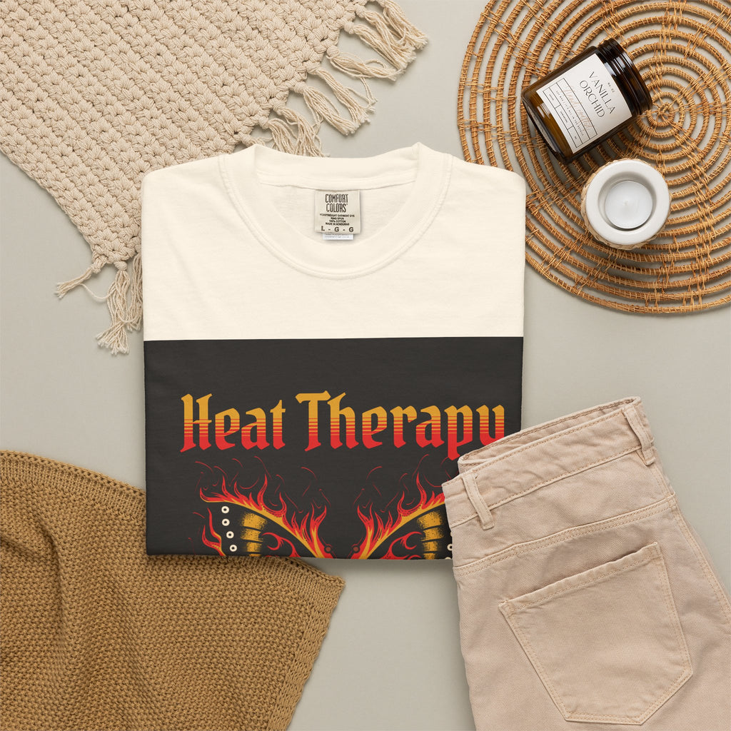 Heat Therapy Butterfly T-Shirt — Retro Floral Sunflower Design