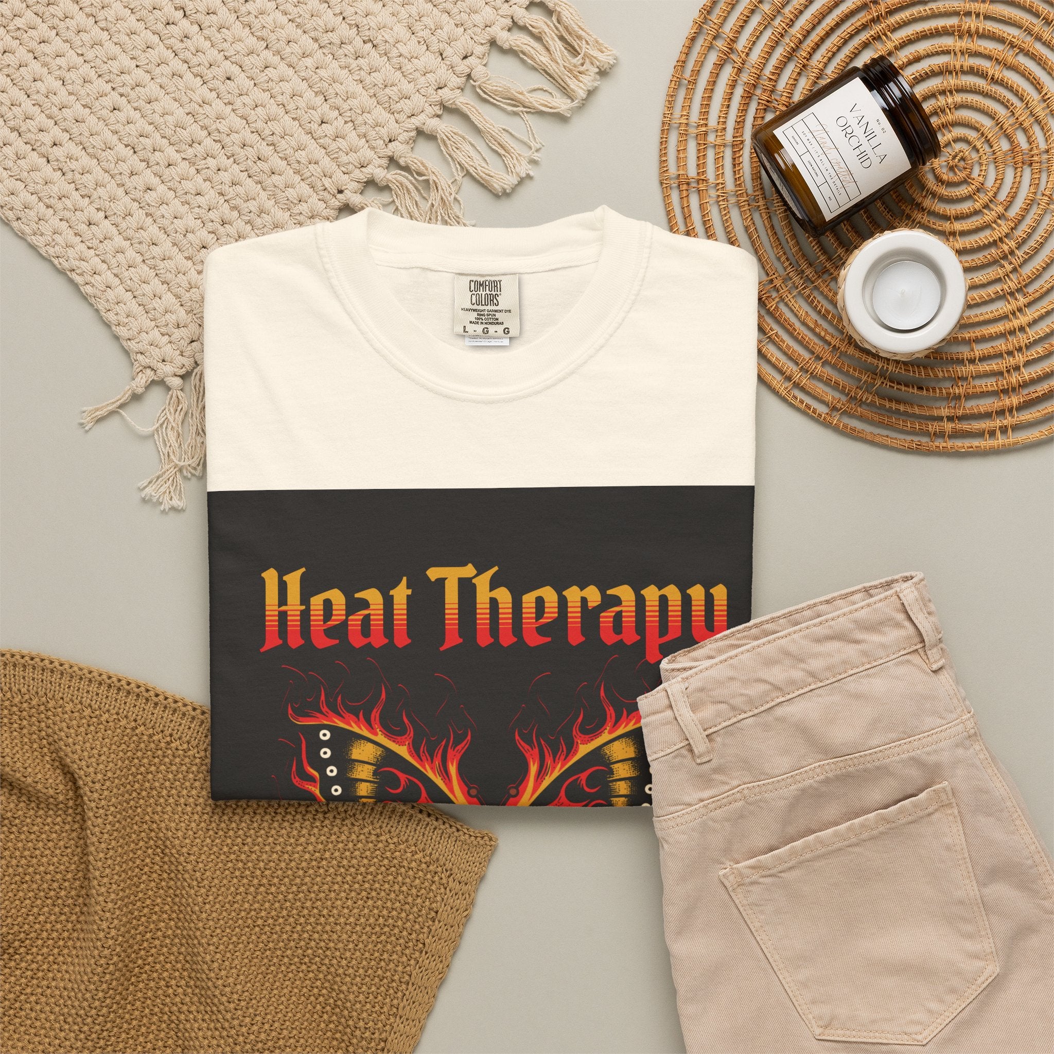 Heat Therapy Butterfly T-Shirt — Retro Floral Sunflower Design