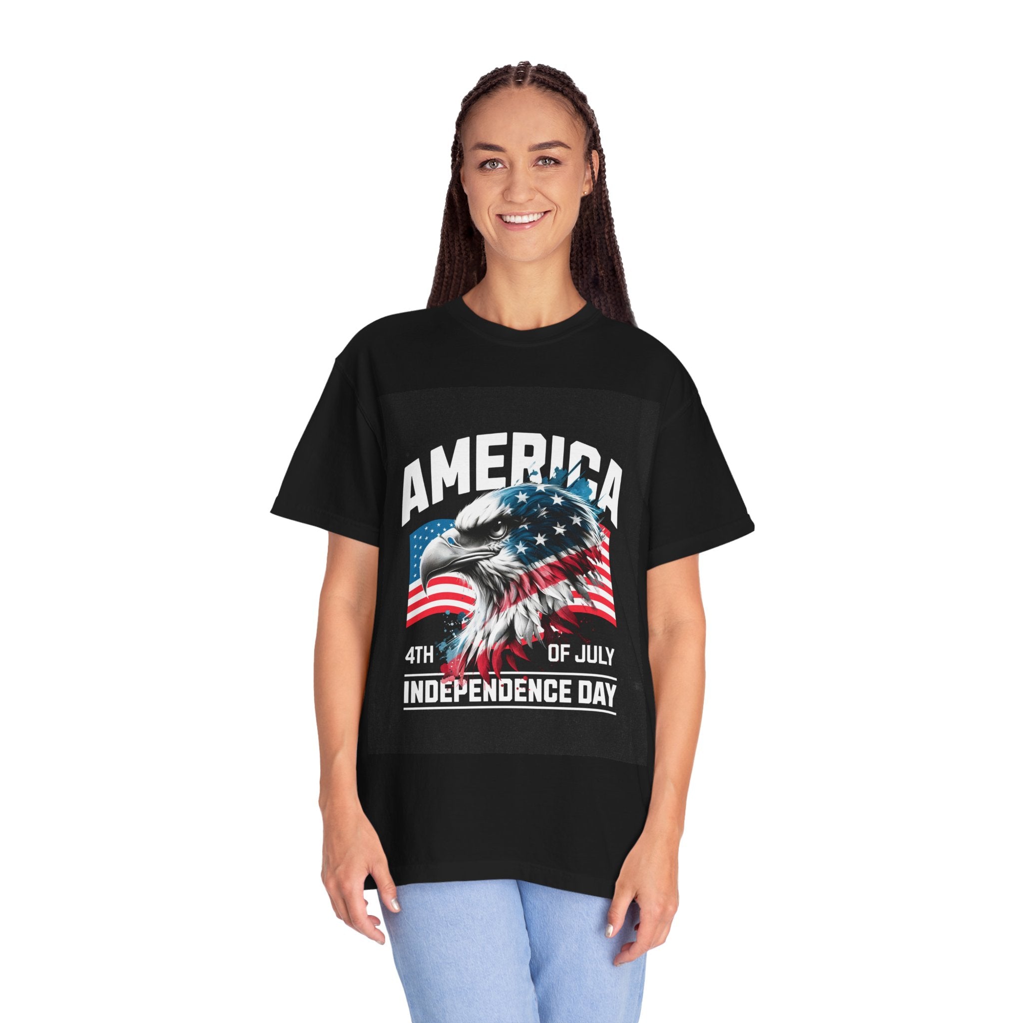 Independence Day T-shirt — 'America' Eagle Flag 4th of July Tee